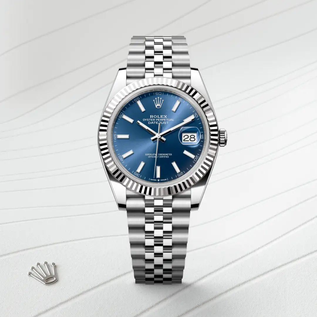 Rolex Datejust 41 in Oystersteelcon “Butterfly mother-of-pearl pavé”, lunetta Domed, bracciale Oystersteel