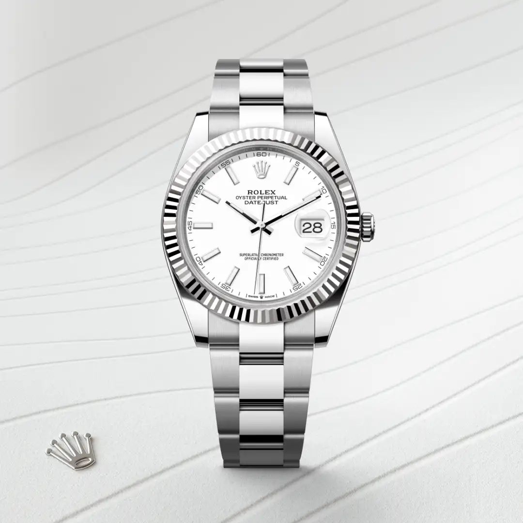 Rolex Datejust 41 in Oystersteelcon “Butterfly mother-of-pearl pavé”, lunetta Domed, bracciale Oystersteel