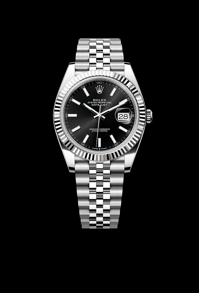 Rolex Datejust 41 in Oystersteelcon “Butterfly mother-of-pearl pavé”, lunetta Domed, bracciale Oystersteel