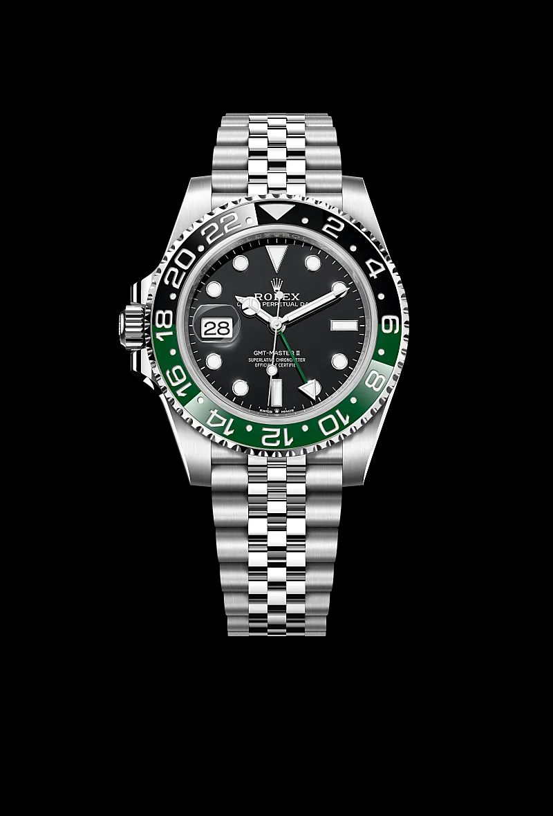 Rolex GMT-Master II in Acciaio Oystersteelcon “Pavé madreperla farfalle”, lunetta Bombata, bracciale Acciaio Oystersteel