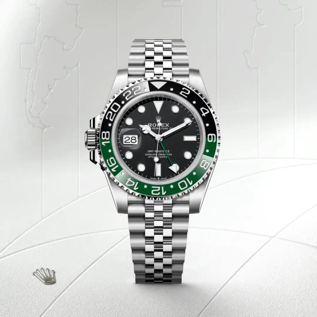 Rolex GMT-Master II in Acciaio Oystersteelcon “Pavé madreperla farfalle”, lunetta Bombata, bracciale Acciaio Oystersteel