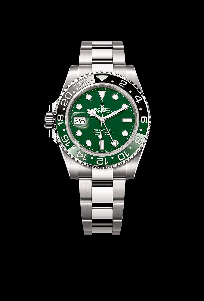 Rolex GMT-Master II in Acciaio Oystersteelcon “Pavé madreperla farfalle”, lunetta Bombata, bracciale Acciaio Oystersteel