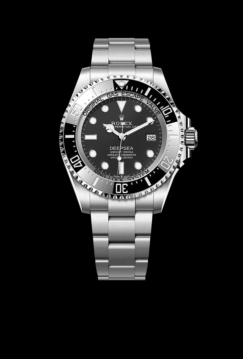 Rolex Rolex Deepsea in Acciaio Oystersteelcon “Pavé madreperla farfalle”, lunetta Bombata, bracciale Acciaio Oystersteel