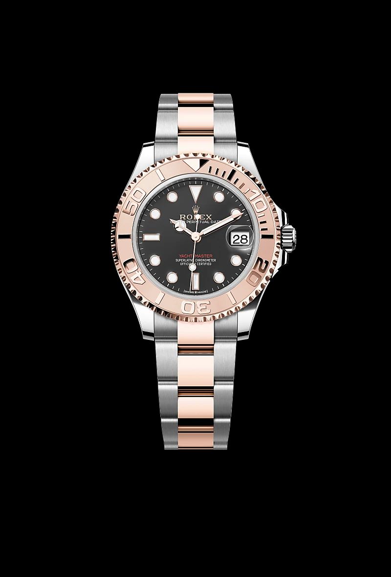 Rolex Yacht-Master 37 in Acciaio Oystersteelcon “Pavé madreperla farfalle”, lunetta Bombata, bracciale Acciaio Oystersteel
