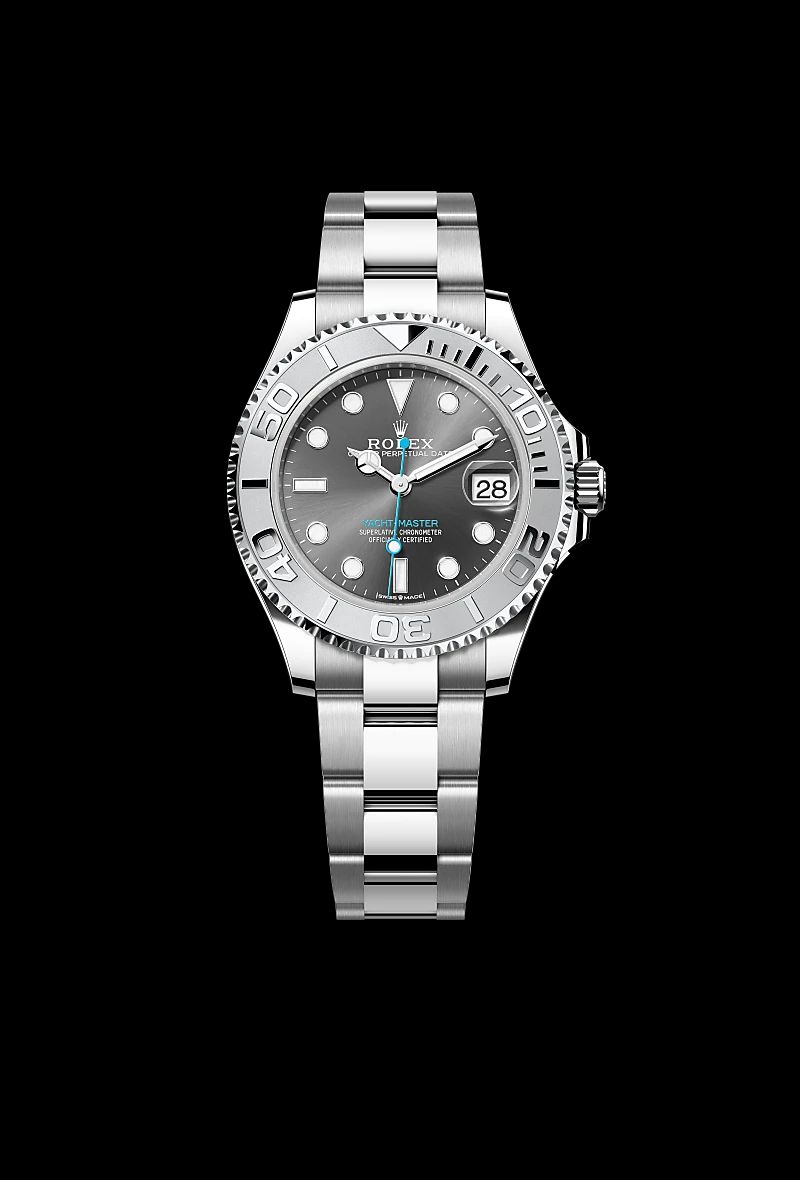 Rolex Yacht-Master 37 in Acciaio Oystersteelcon “Pavé madreperla farfalle”, lunetta Bombata, bracciale Acciaio Oystersteel