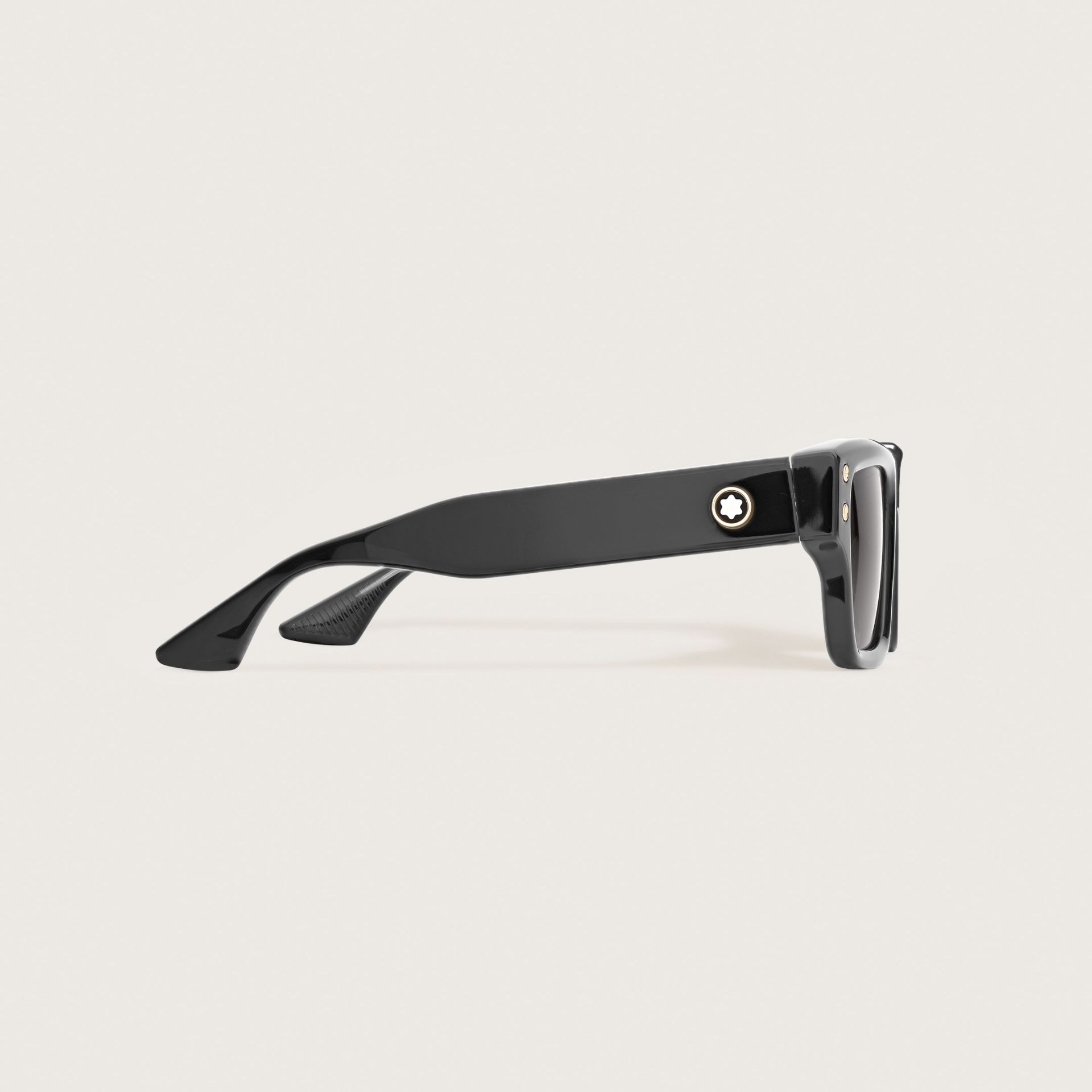 MONTBLANC Occhiali da Sole Rettangolari con Montatura in Acetato Nero  131226