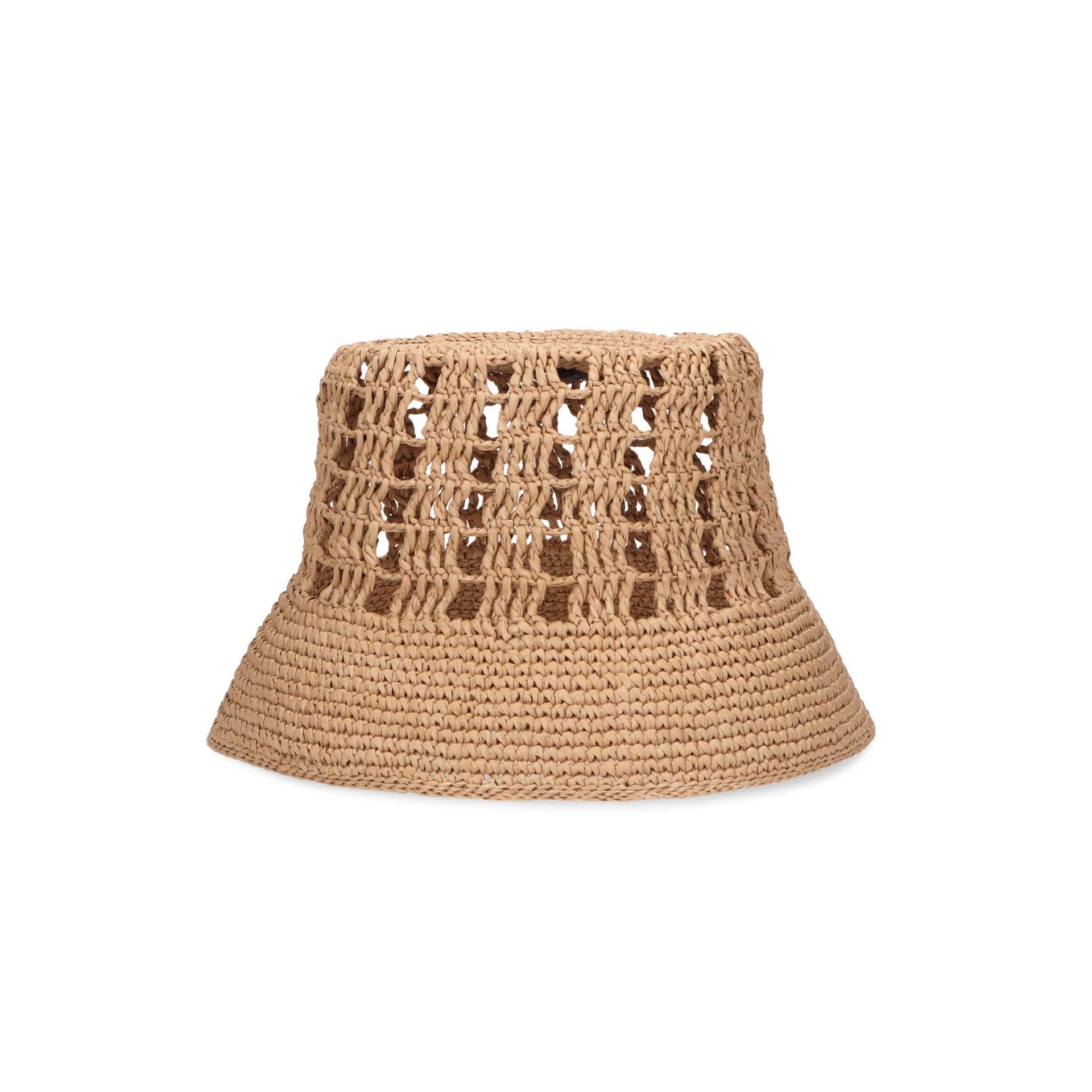 BORSALINO Cappello Jane Bucket Rafia Crochet Oro  230045-04F5