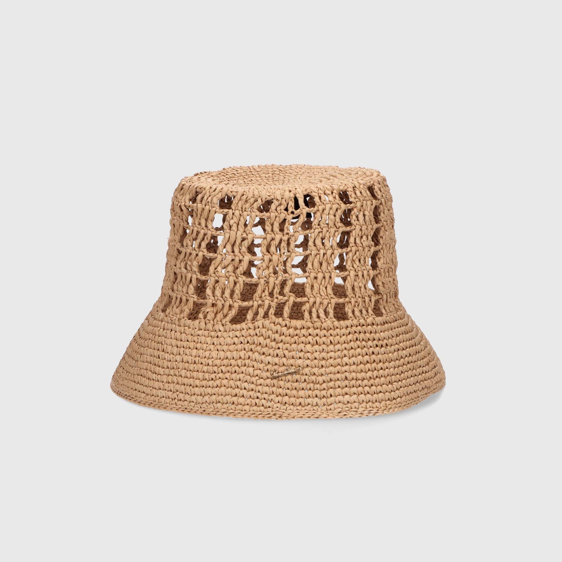 BORSALINO Cappello Jane Bucket Rafia Crochet Oro  230045-04F5