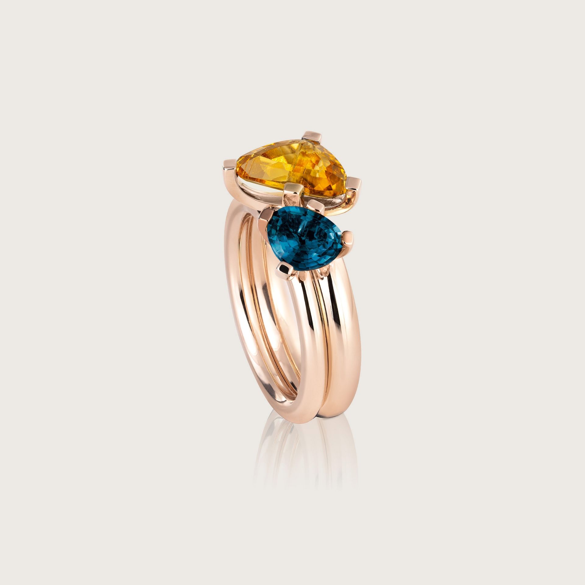 ASTRUA Anello Aquiloni, Oro Rosa, Citrino, Topazio  AQ15CITTL.SXS