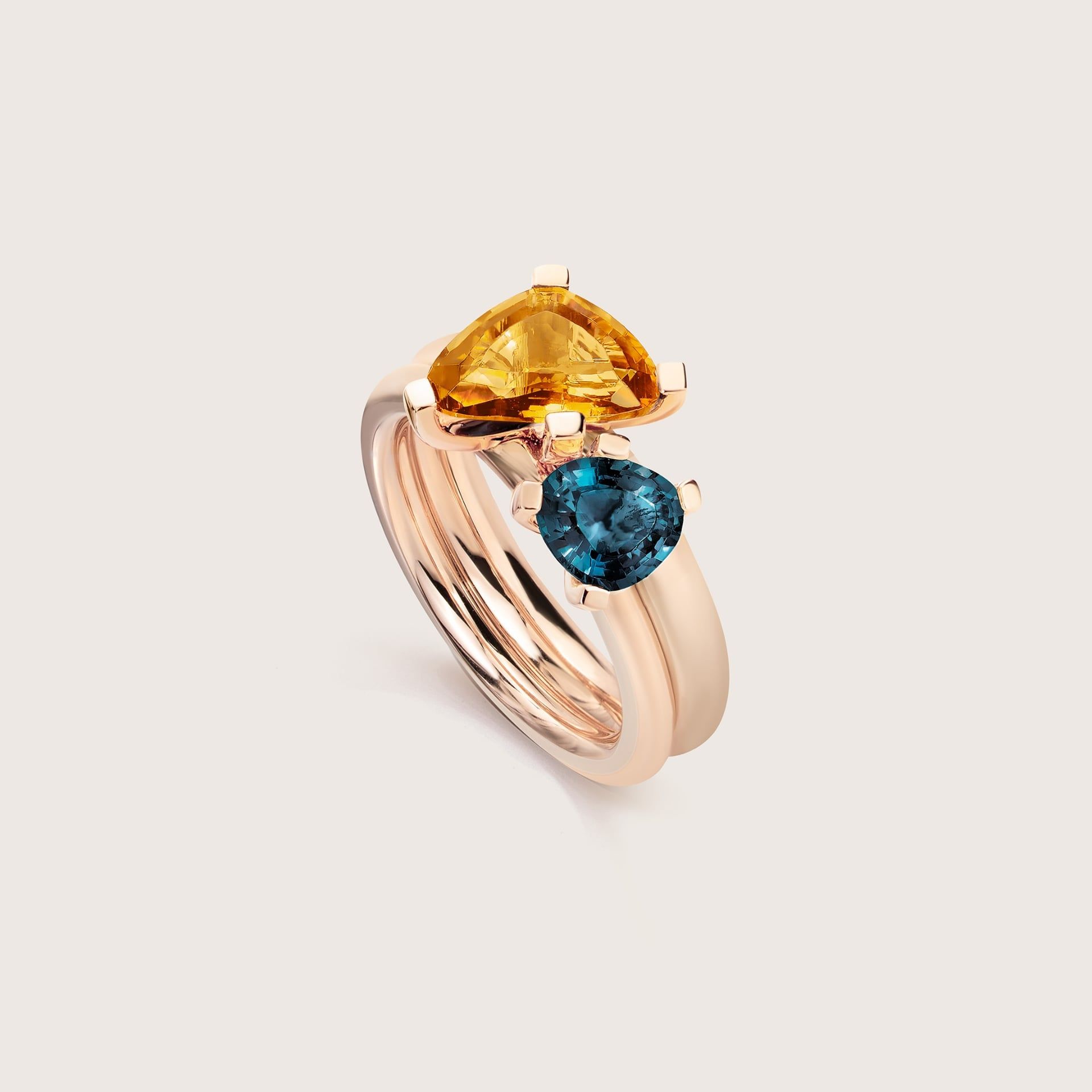 ASTRUA Anello Aquiloni, Oro Rosa, Citrino, Topazio  AQ15CITTL.SXS