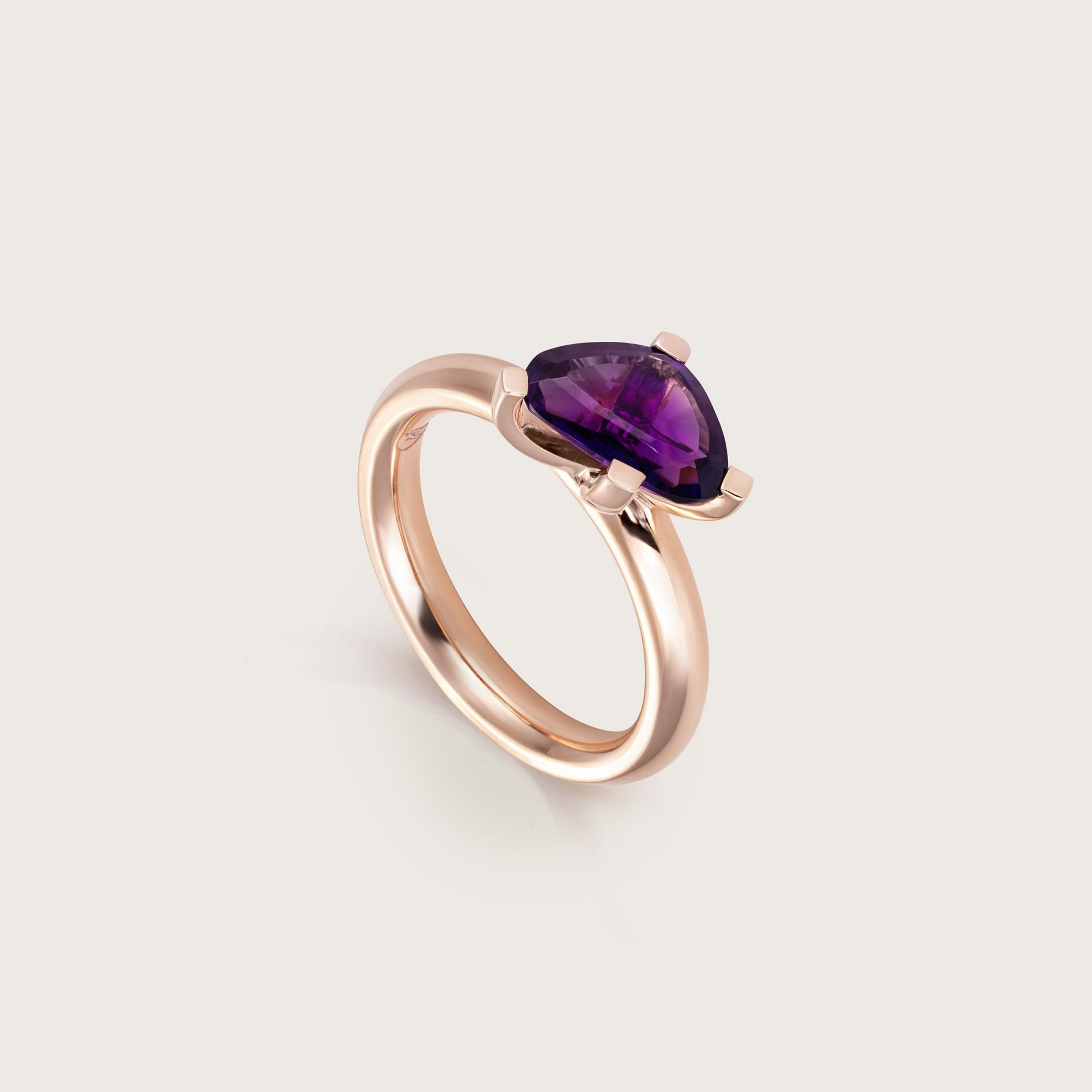 ASTRUA Anello Aquiloni, Oro Rosa, Ametista AQ15AM.S