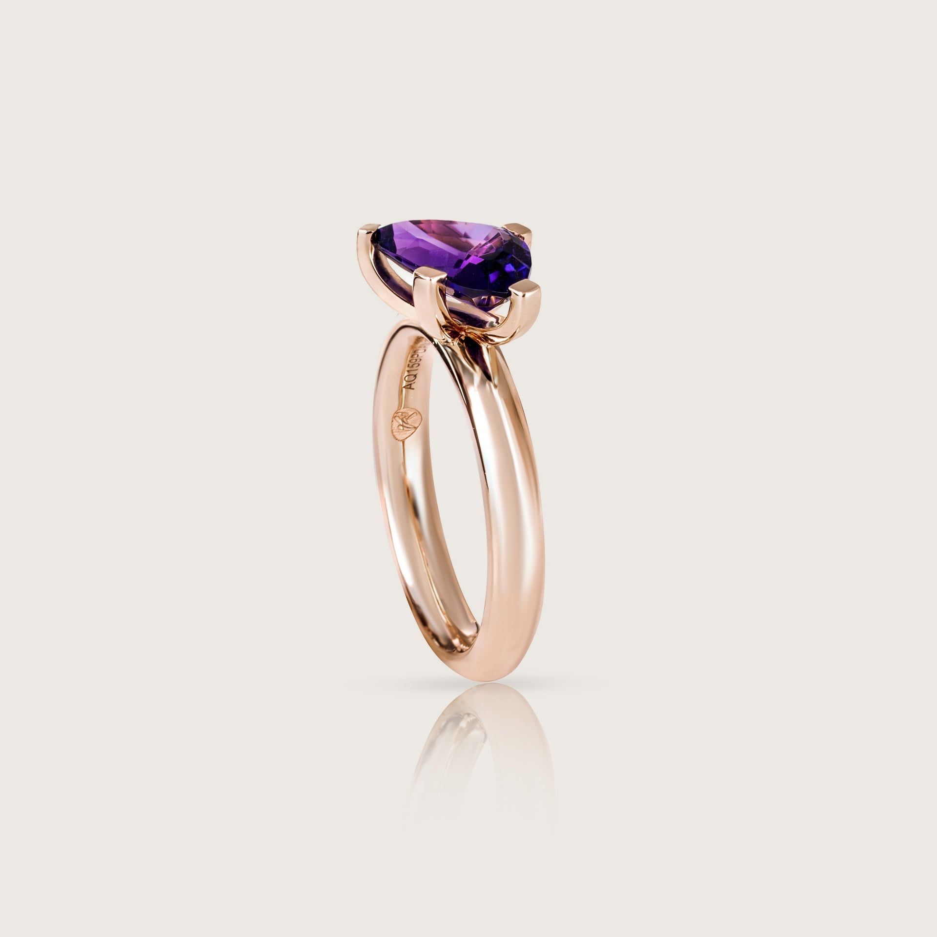 ASTRUA Anello Aquiloni, Oro Rosa, Ametista  AQ15AM.S