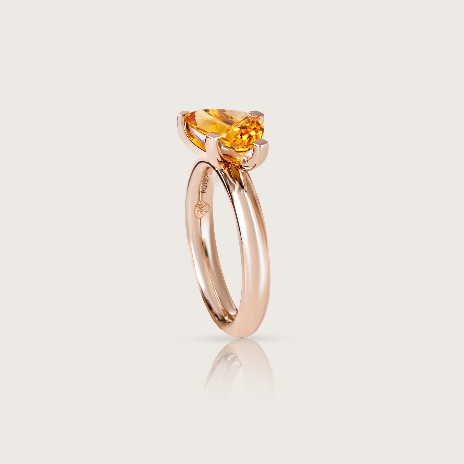 ASTRUA Anello Aquiloni, Oro Rosa, Citrino  AQ15CIT.S