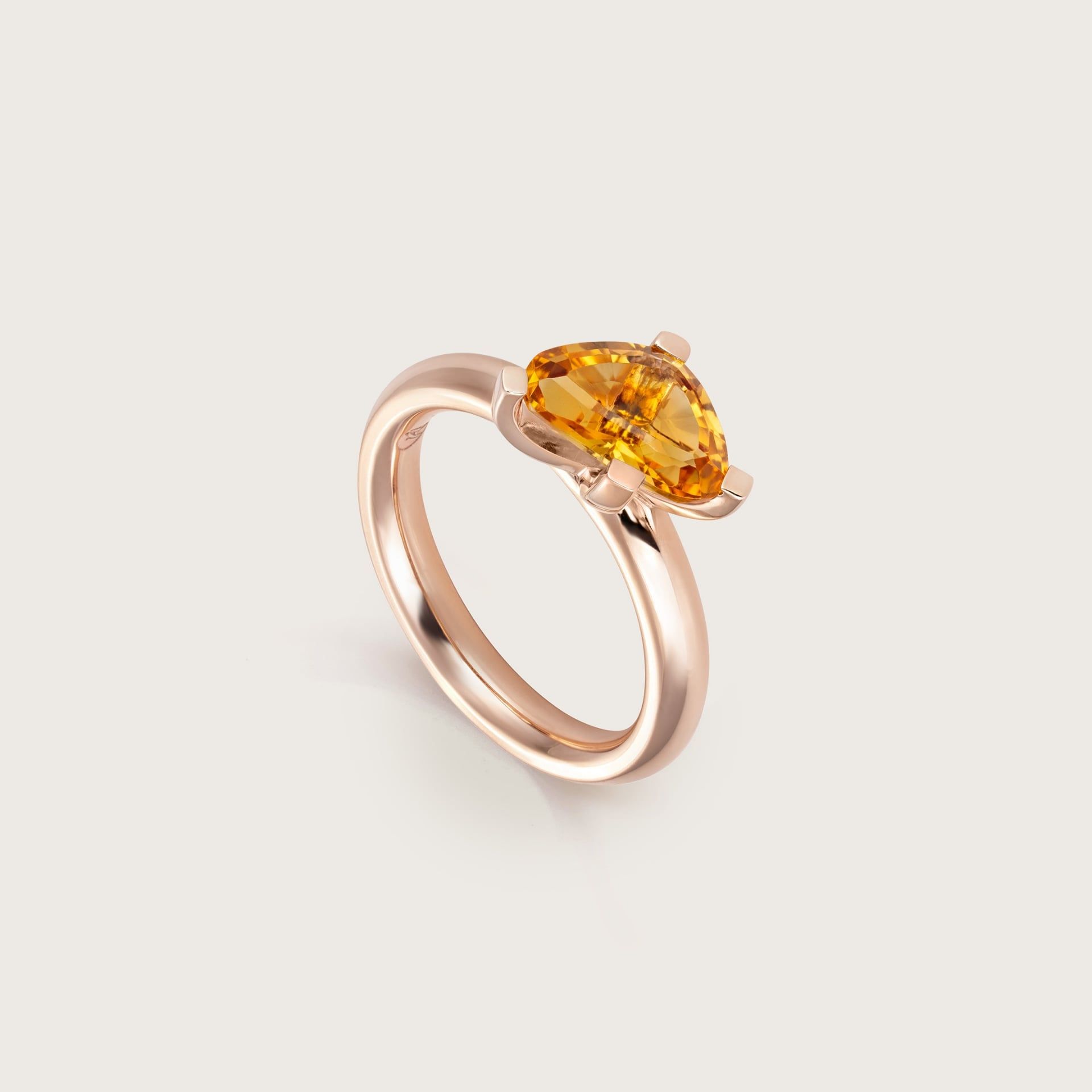 ASTRUA Anello Aquiloni, Oro Rosa, Citrino  AQ15CIT.S