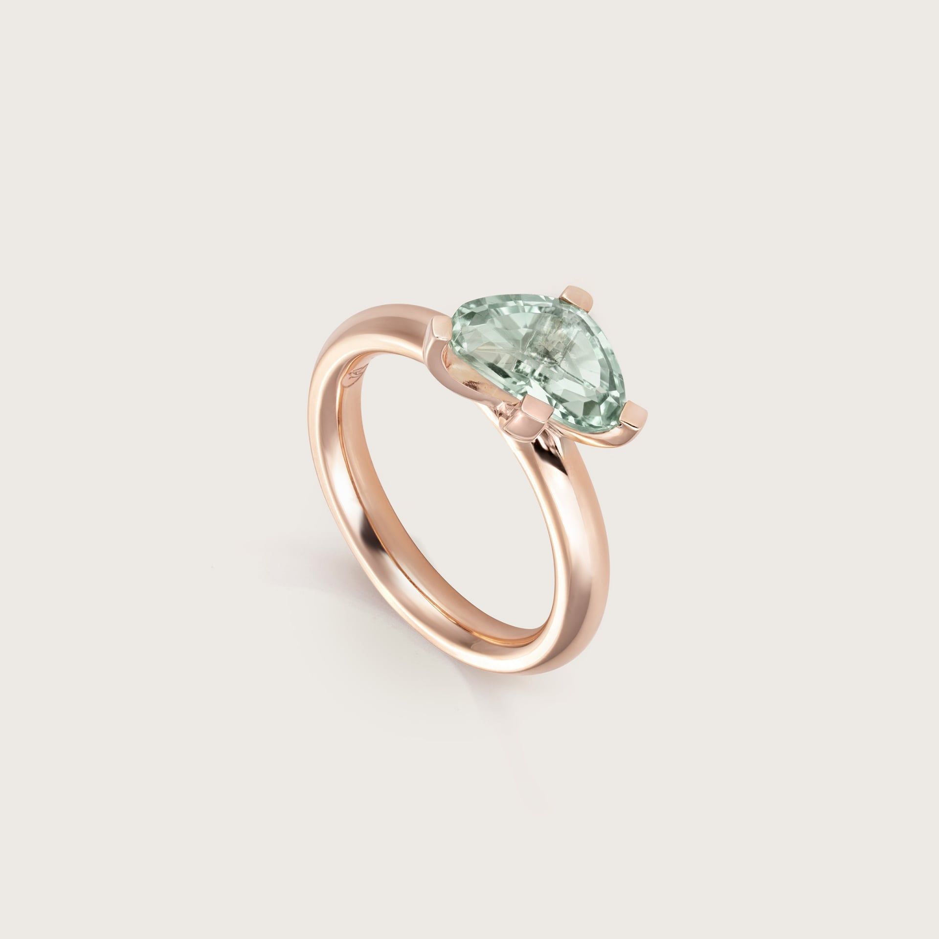 ASTRUA Anello Aquiloni, Oro Rosa, Prasiolite  AQ15PRA.S
