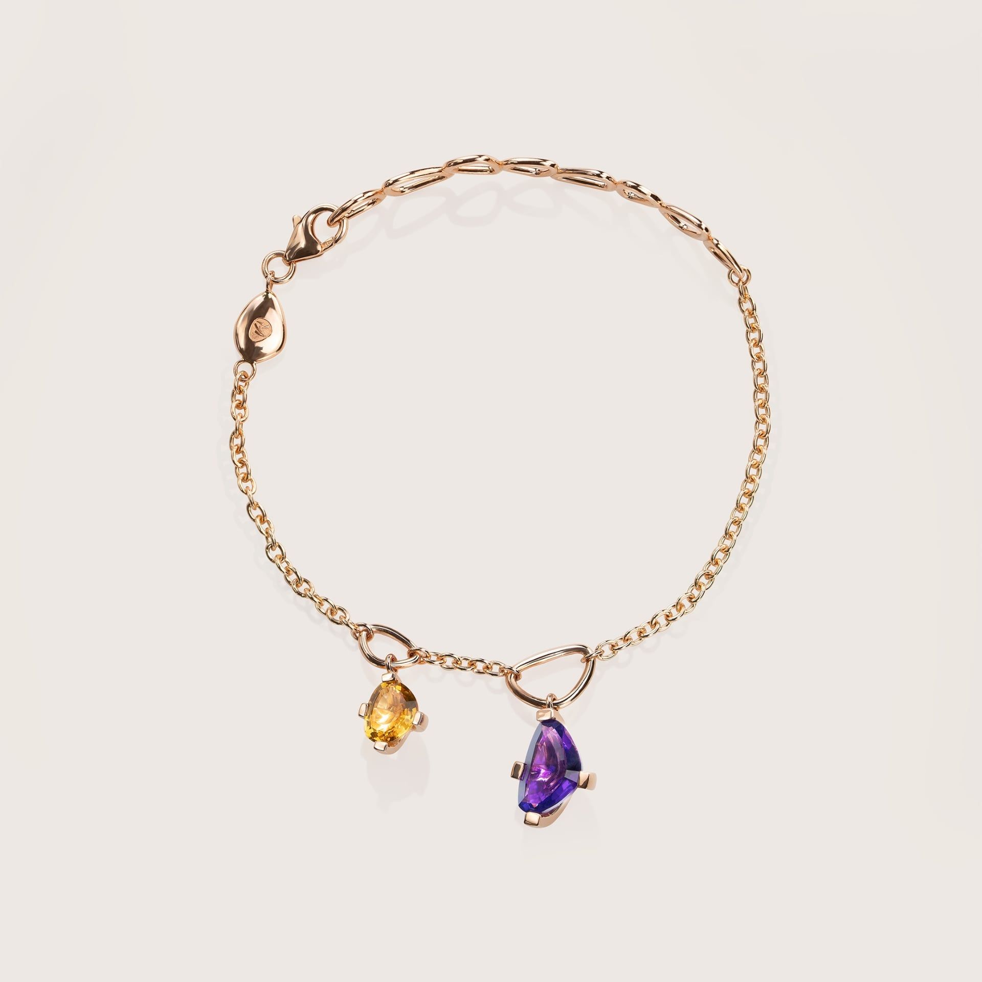 ASTRUA Bracciale Aquiloni, Oro Rosa, Citrino, Ametista AQ85-ER2SP-1