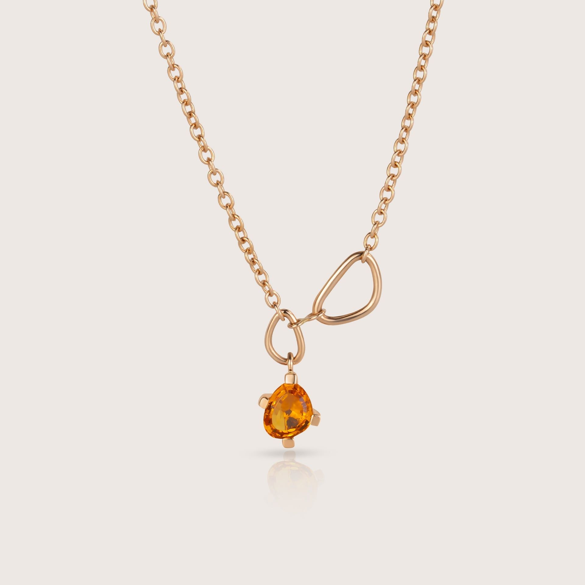 ASTRUA Collana Aquiloni, Oro Rosa, Citrino  AQ95-CIT-1