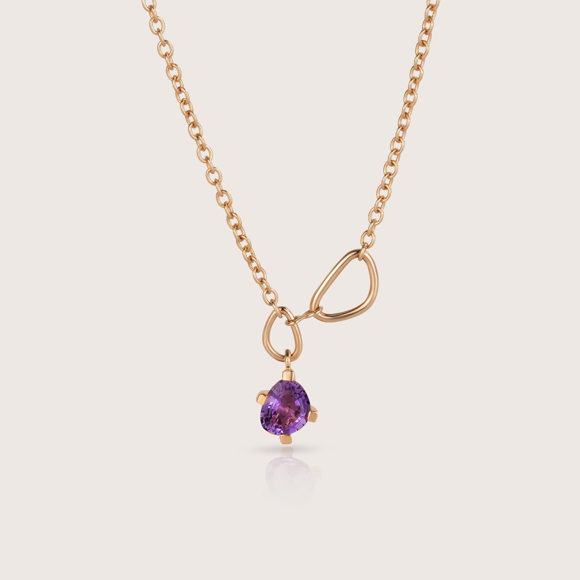 ASTRUA Collana Aquiloni, Oro Rosa, Ametista  AQ65-1SP-1