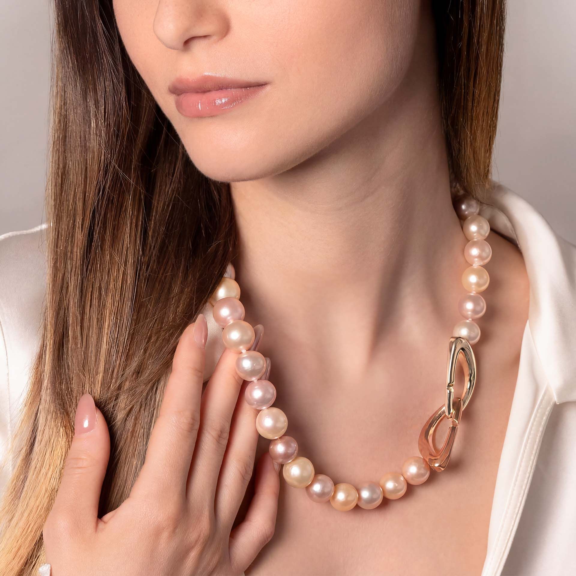 ASTRUA Collana Diva, Perle Cina, Oro Rosa e Oro Bianco  DI6599KT-3PCM12/15