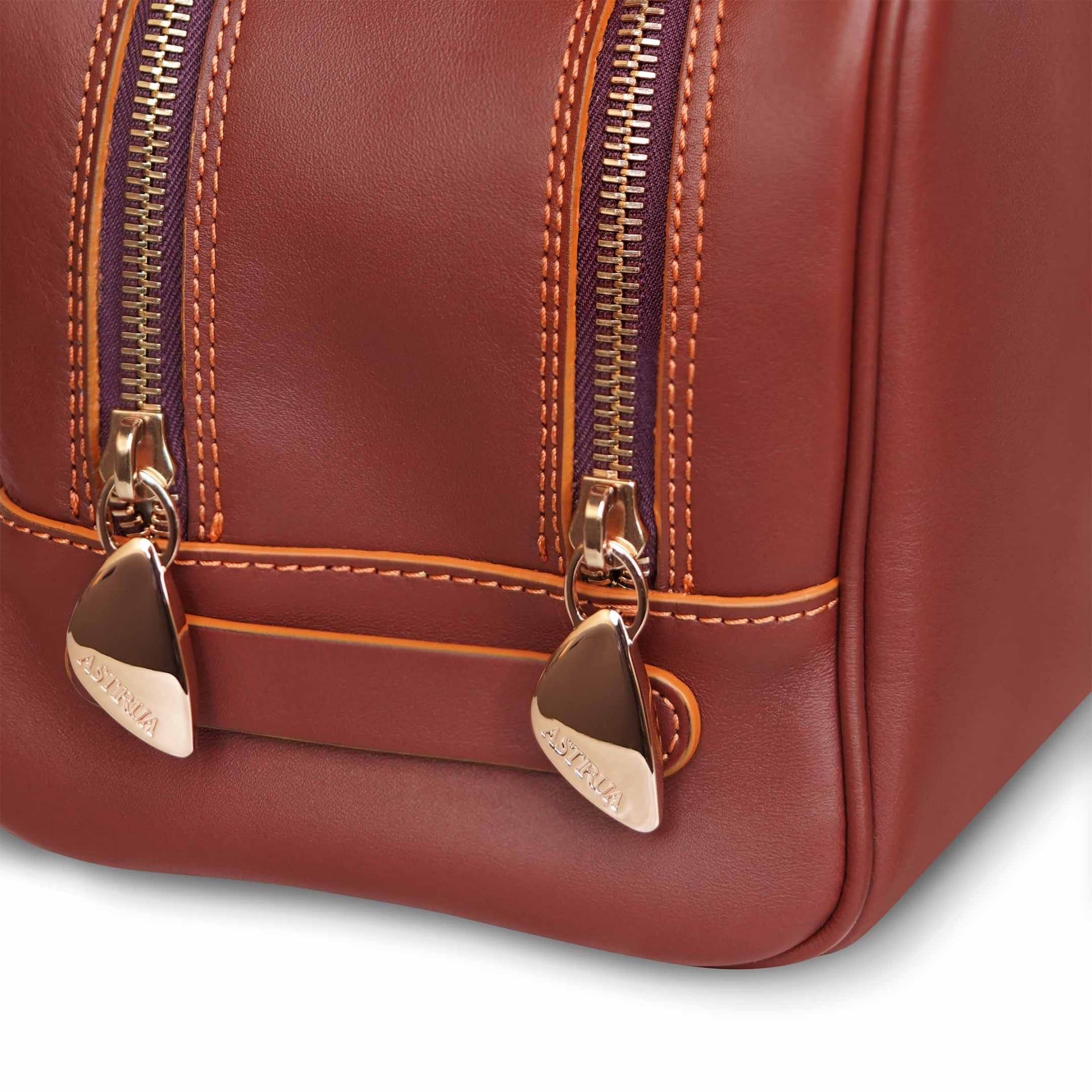 ASTRUA Creations Beauty Case In Pelle Vacchetta Bordeaux  BC2VAC03-V302