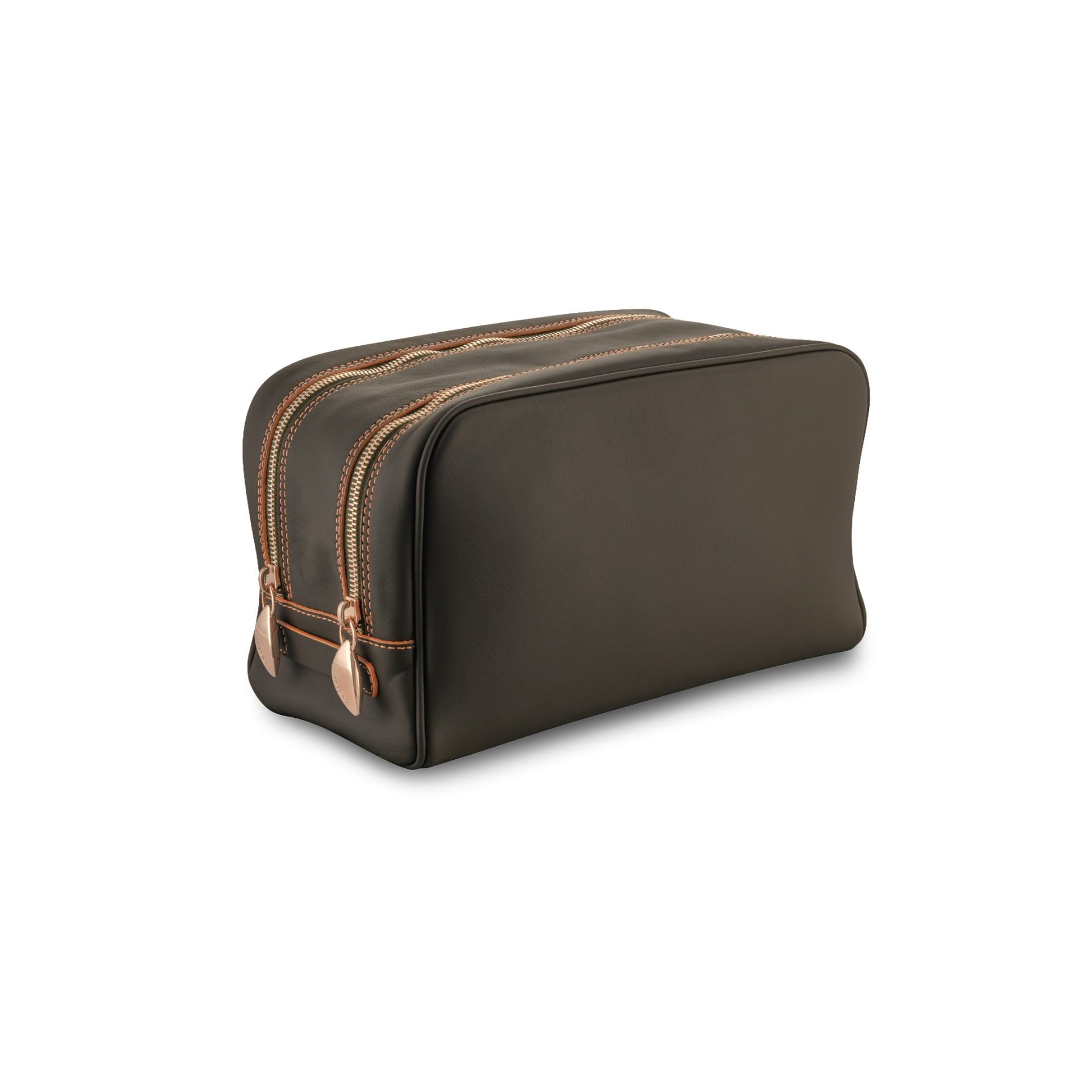 ASTRUA Creations Beauty Case In Pelle Vacchetta Fango  BC2VAC45-V302