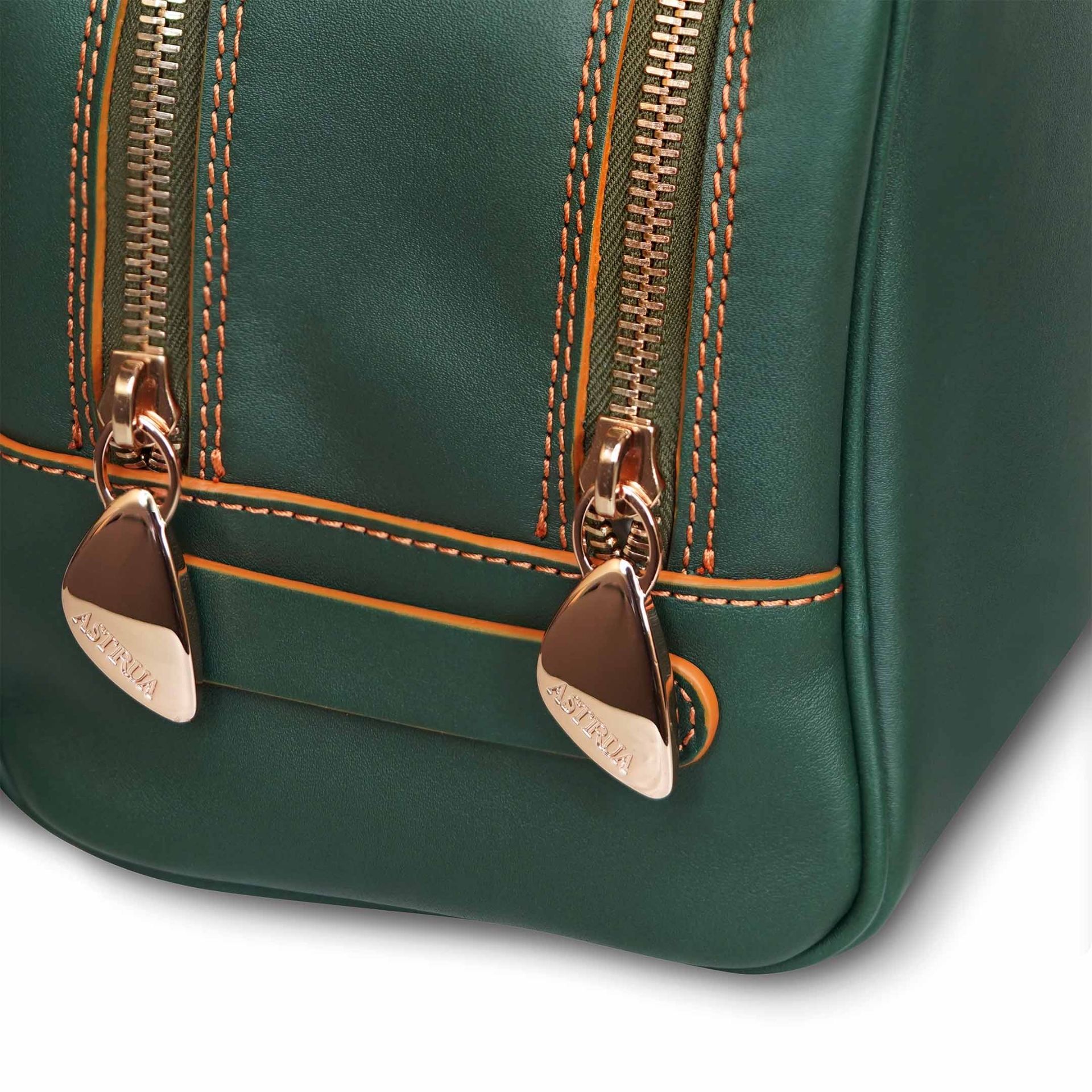 ASTRUA Creazioni Beauty Case In Pelle Vacchetta Verde  BC2VAC05-V302