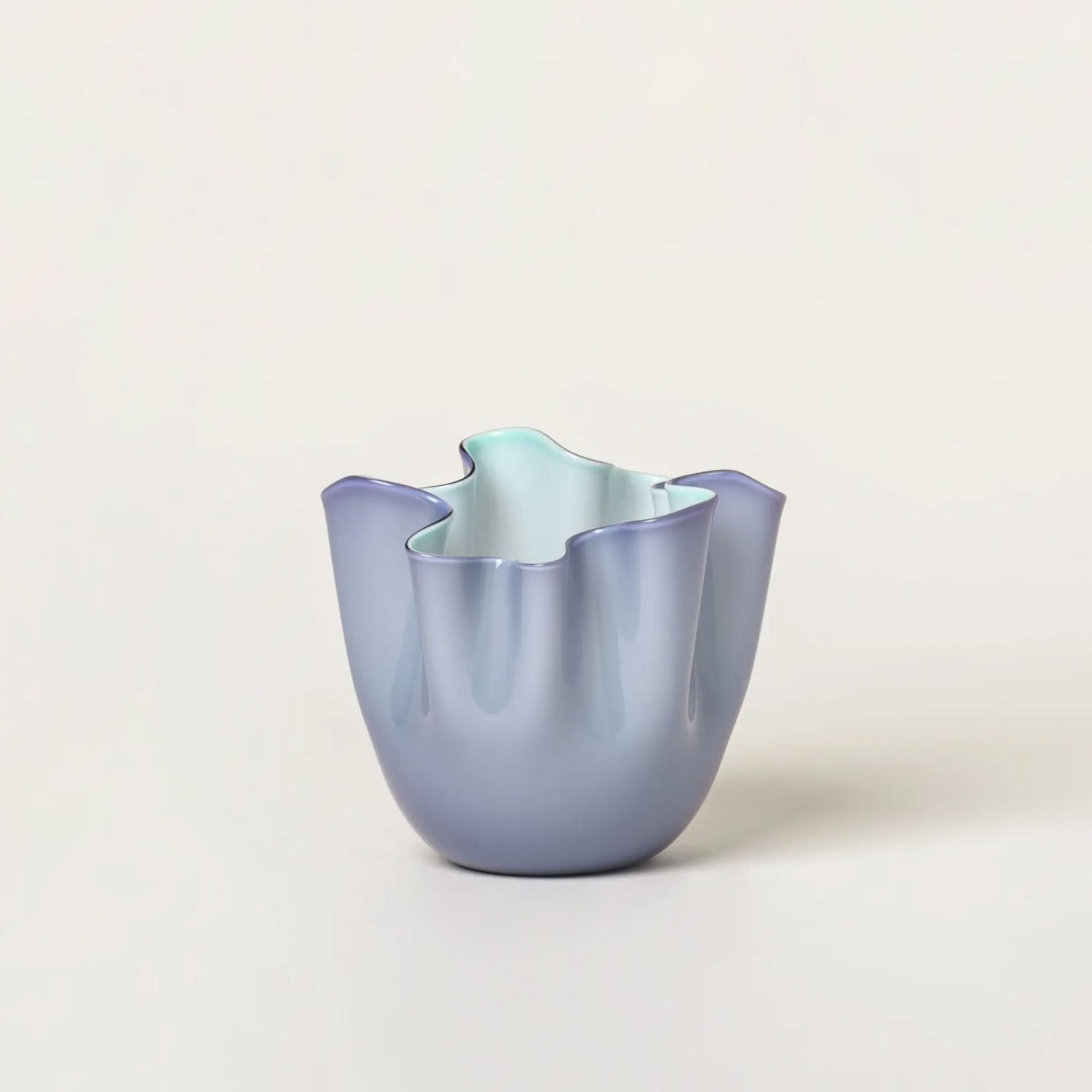 VENINI Vaso Fazzoletto Small Lilla/Menta 13,5 CM – H 13,5 CM 700.04