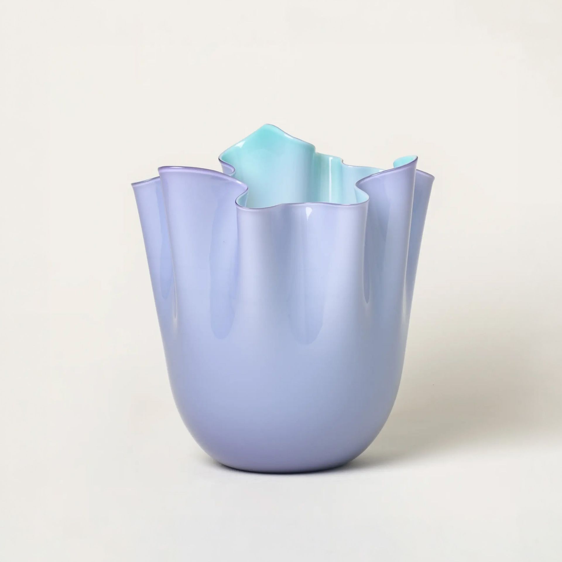 VENINI Vaso Fazzoletto Medium Lilla/Menta 20CM – H 24CM 700.02