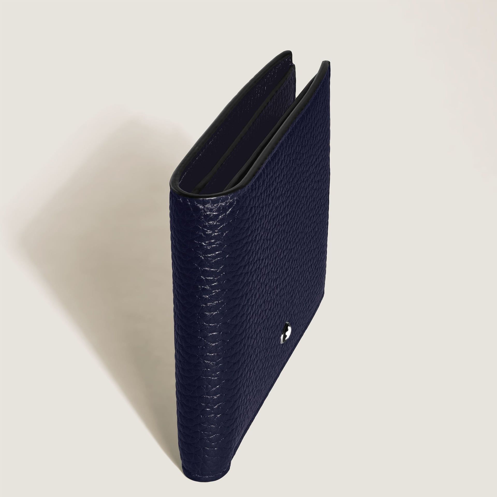 Montblanc Portafoglio 8 Tasche in Pelle con Grana Blu Mezzanotte  220038