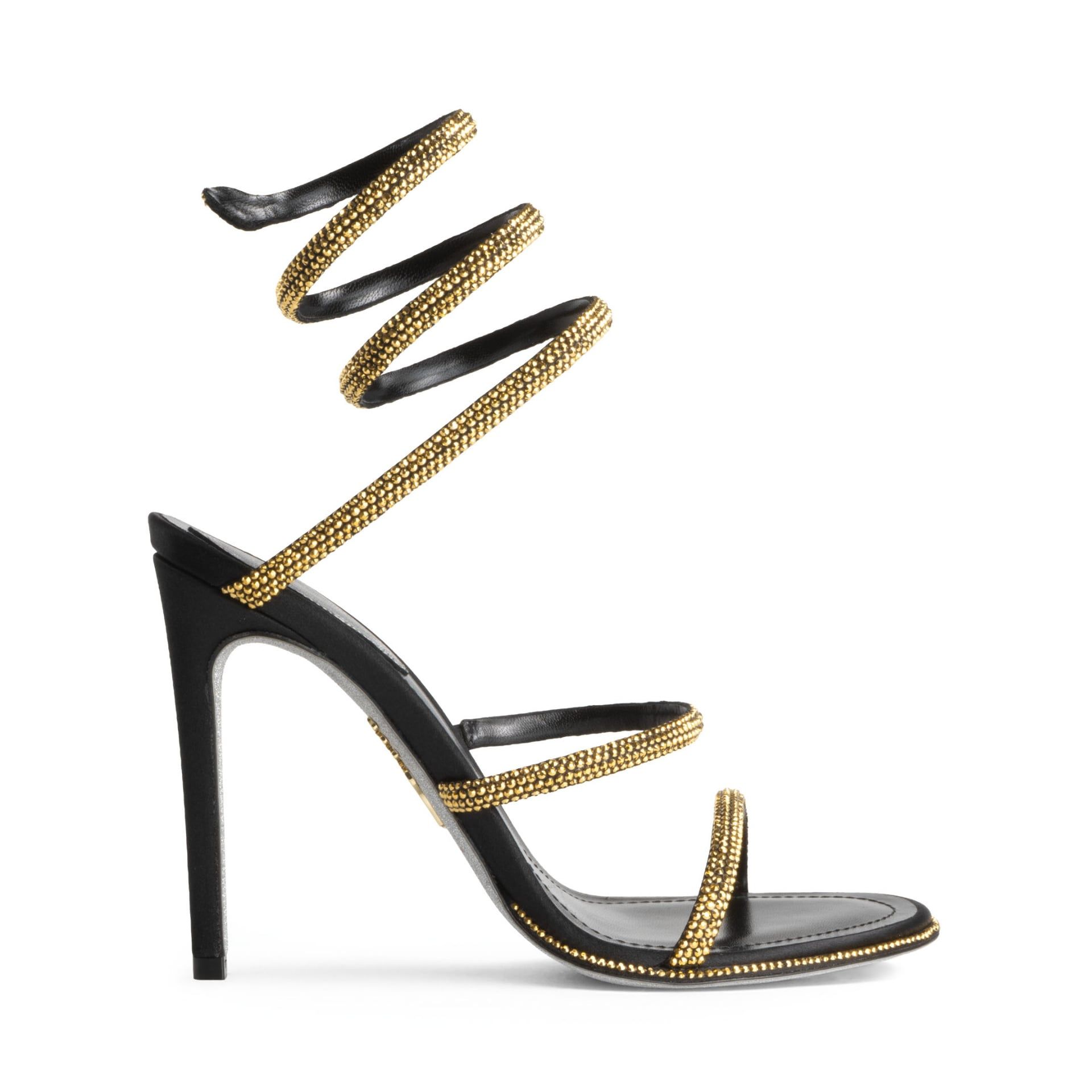Rene Caovilla Cleo - Sandali Tacco Alto Nero e Oro  C12538-105-R001V284