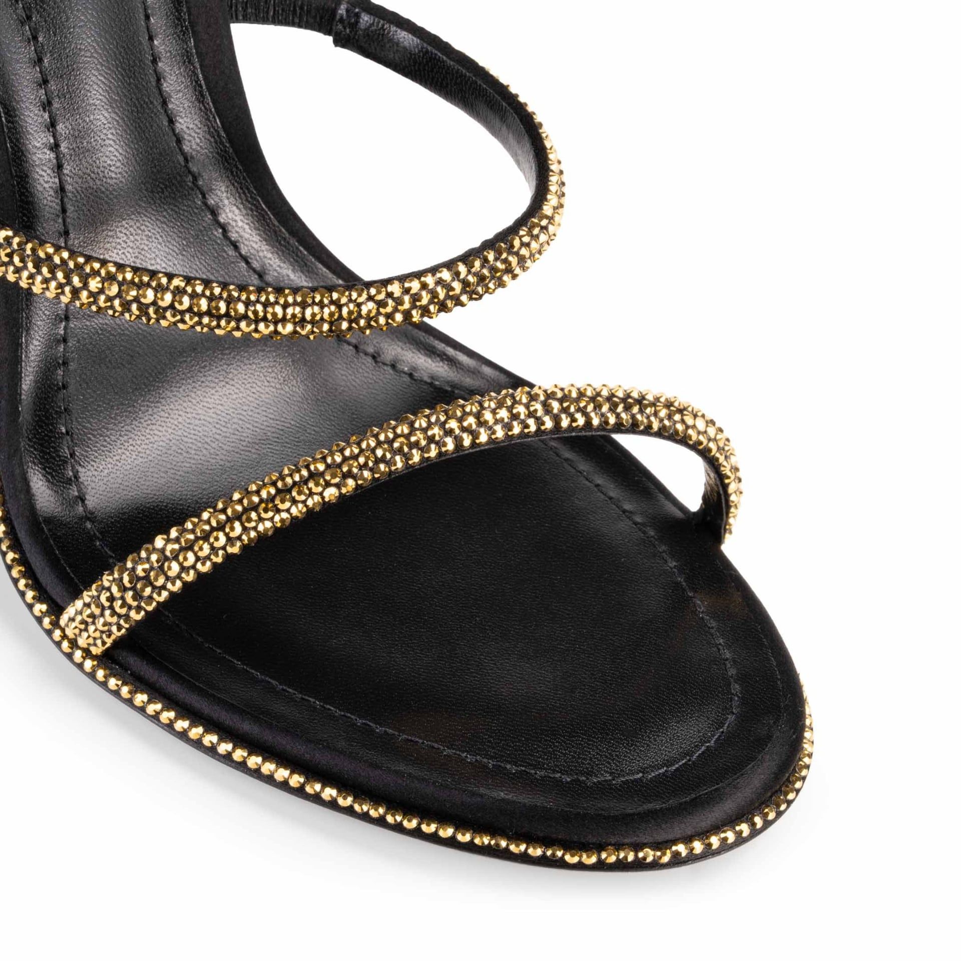 Rene Caovilla Cleo - Sandali Tacco Alto Nero e Oro  C12538-105-R001V284
