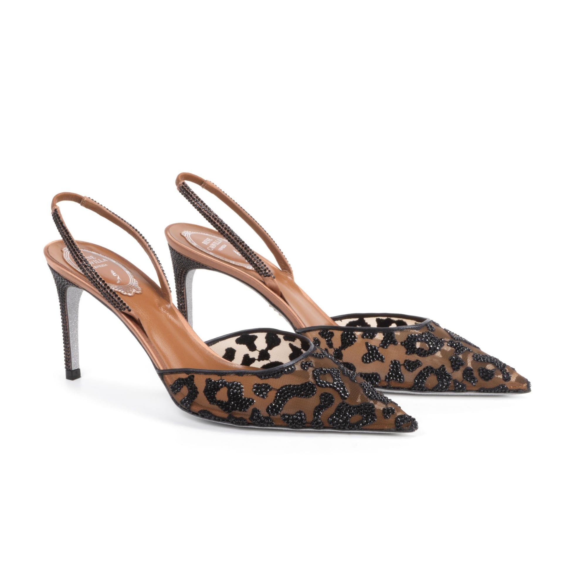 Rene Caovilla Allura - Slingback Tacco Medio Cammello  C12884-080-RV05Y452