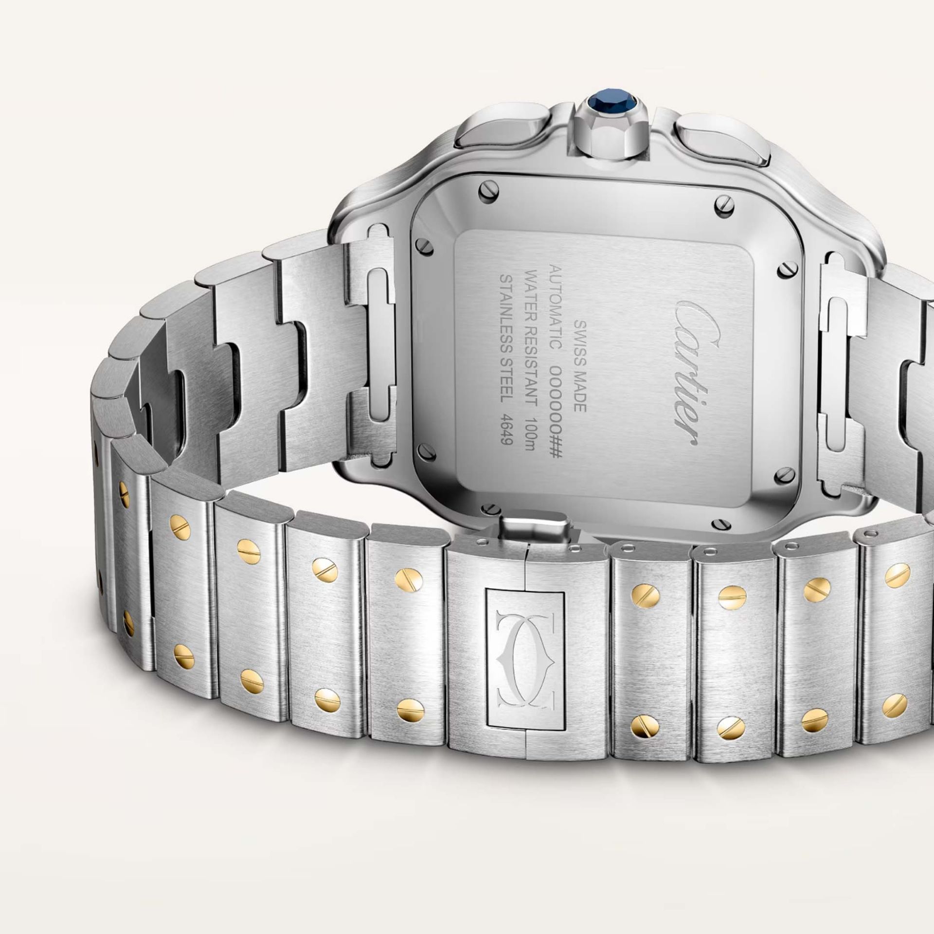 CARTIER Santos De Cartier Modello Grande, Acciaio e Oro Giallo 47 X 39,8 MM W2SA0035