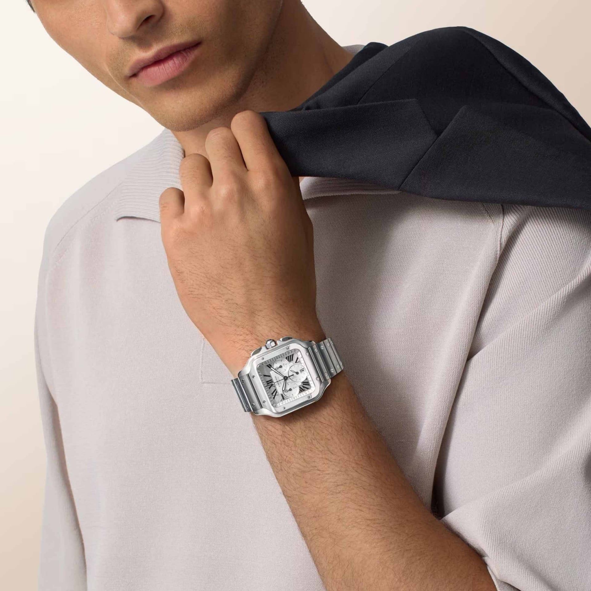 CARTIER Santos De Cartier Modello Grande, Acciaio 47 X 39.8 MM WSSA0083