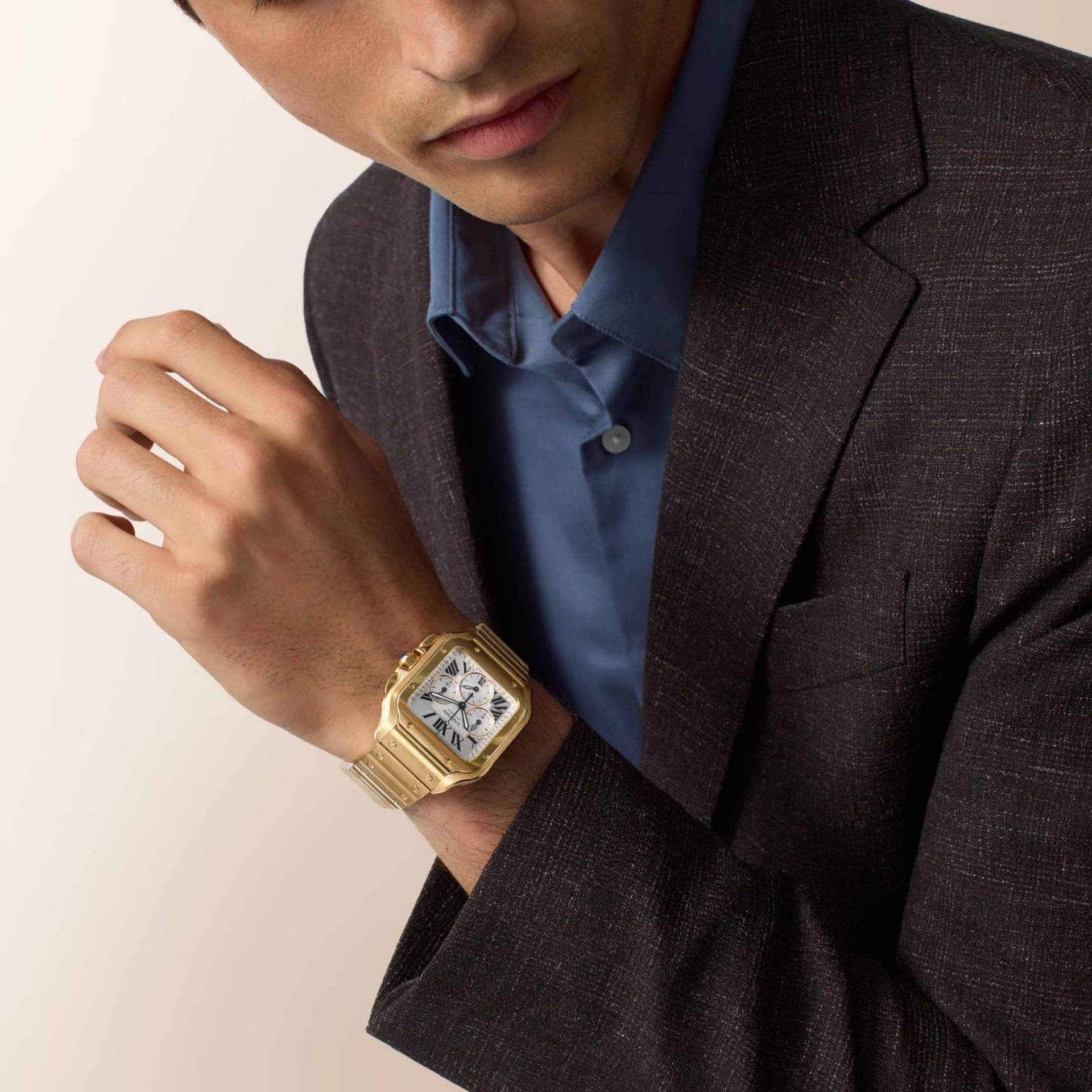 CARTIER Santos De Cartier Modello Grande, Oro Giallo 47 X 39,8 MM WGSA0110