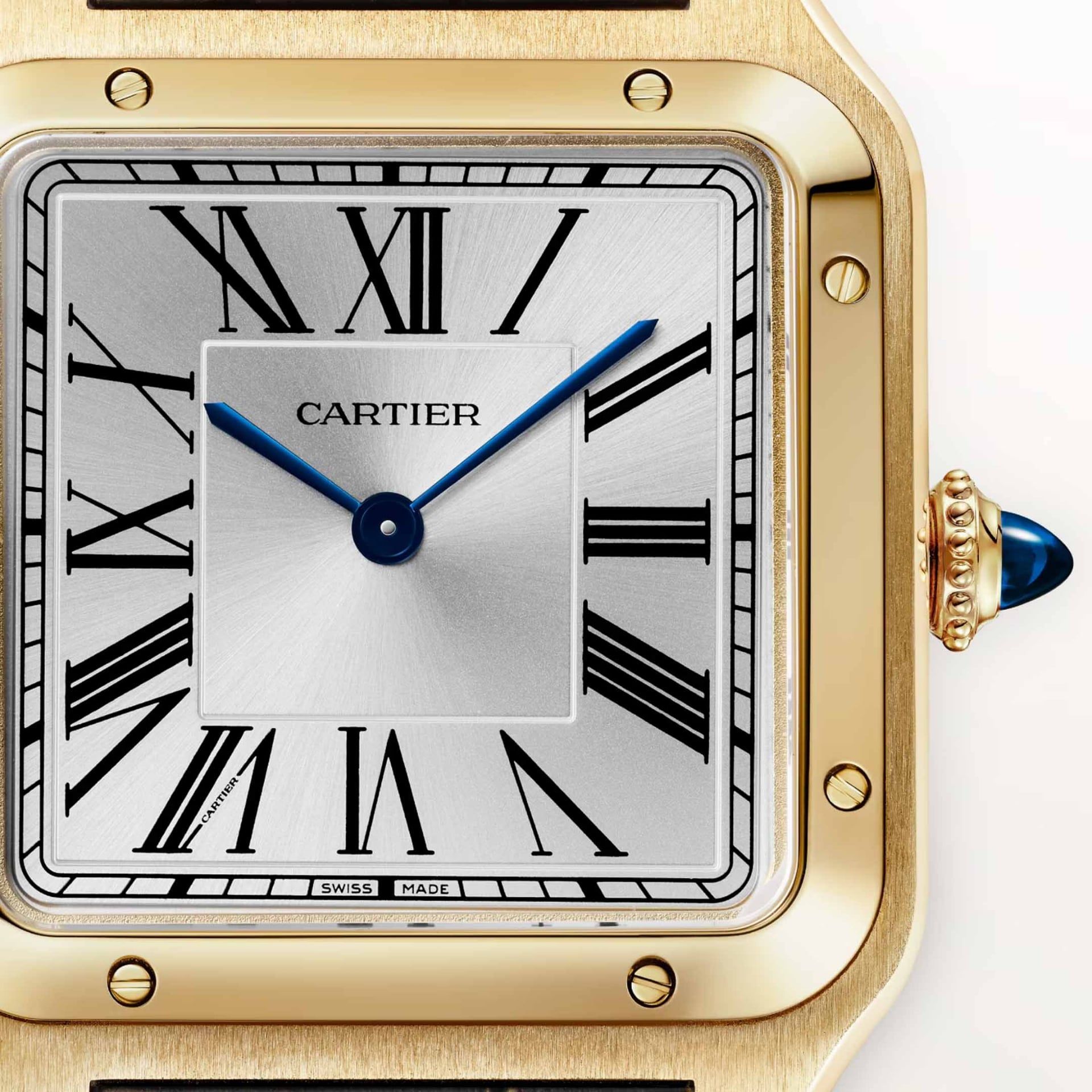 CARTIER Santos-Dumont Modello Grande, Oro Giallo, Pelle 43,5 X 31,4 MM WGSA0139