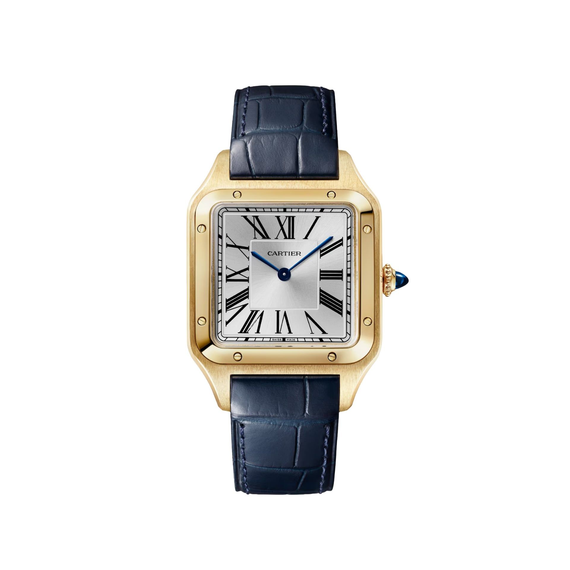 CARTIER Santos-Dumont Modello Grande, Oro Giallo, Pelle 43,5 X 31,4 MM WGSA0139