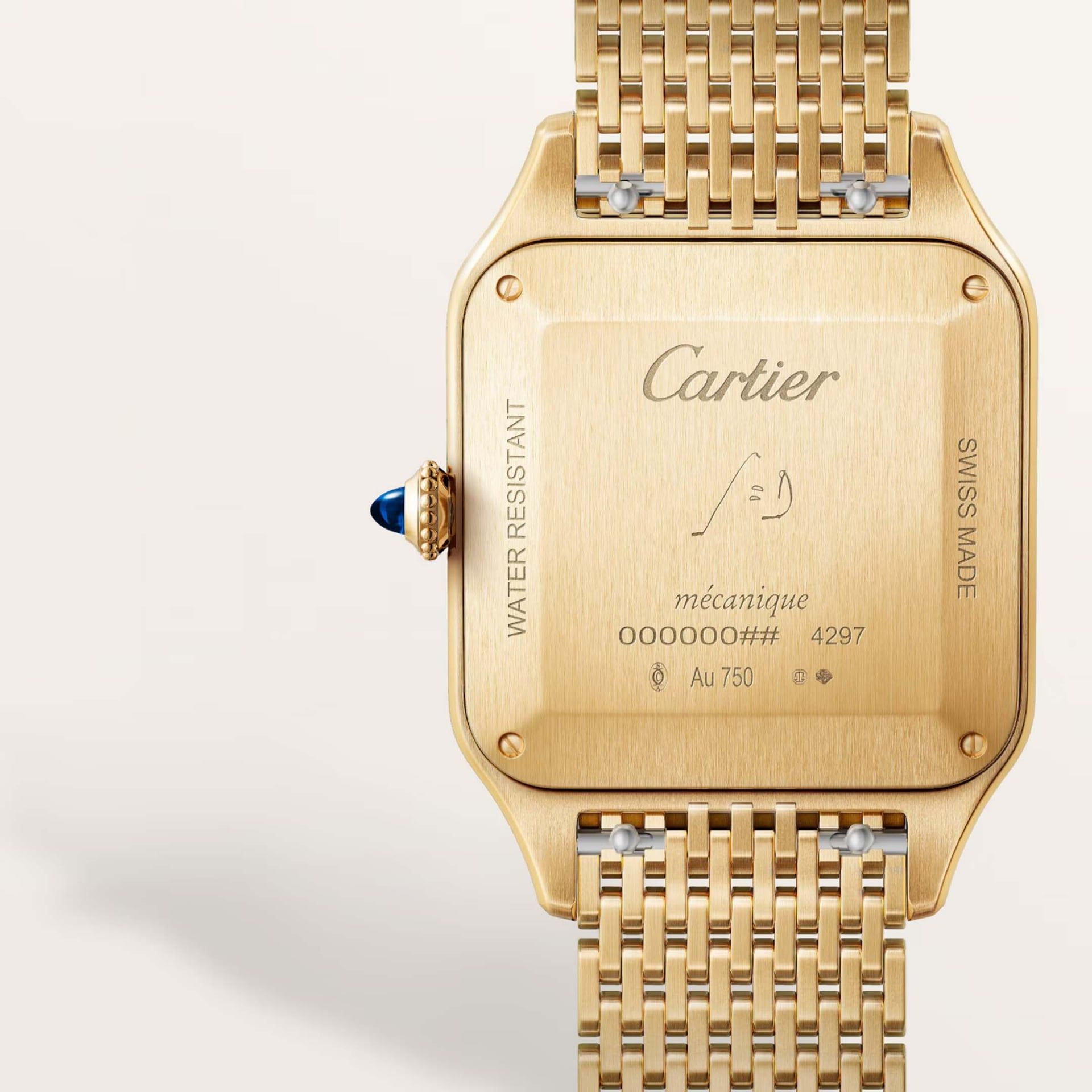 CARTIER Santos-Dumont Modello Grande, Oro Giallo 43,5 X 31,4 MM WGSA0122