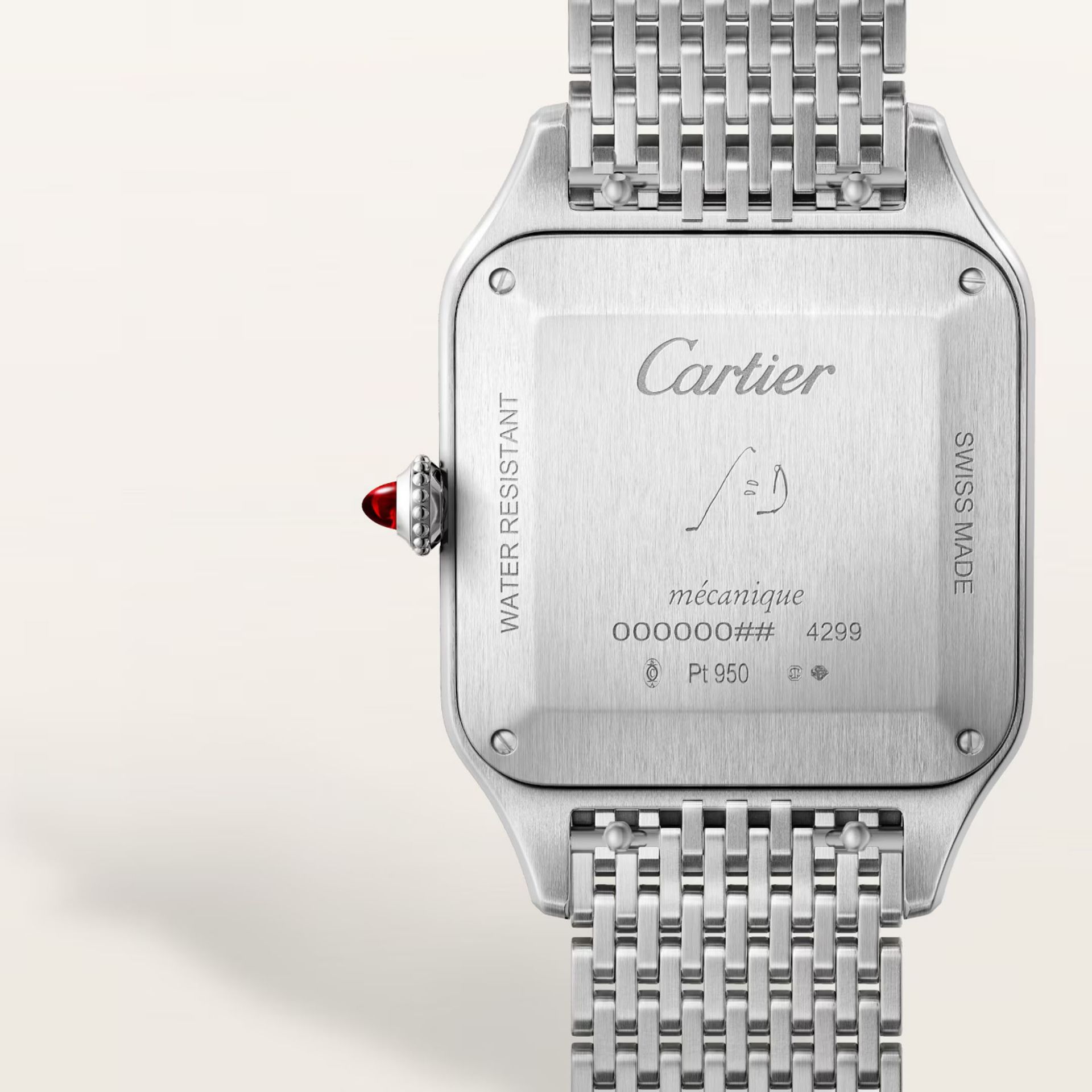 CARTIER Santos-Dumont Modello Grande, Platino 43.5 X 31.4 MM WGSA0124