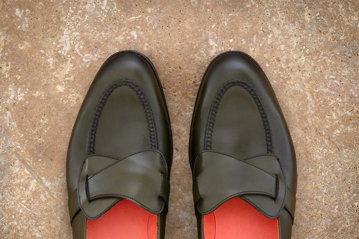 Edward Green Lulworth - Mocassino - Olive Dark Antique - Edizione Astrua  A-LULWORTH