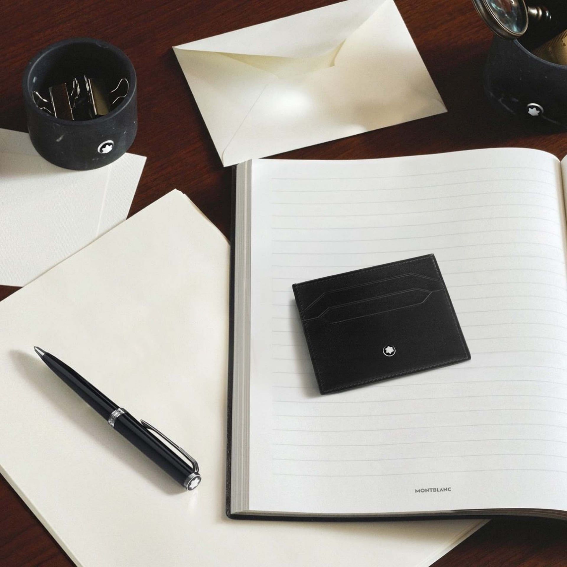 Montblanc Set PIX Penna a Sfera e Portacarte in Pelle Nera  137793