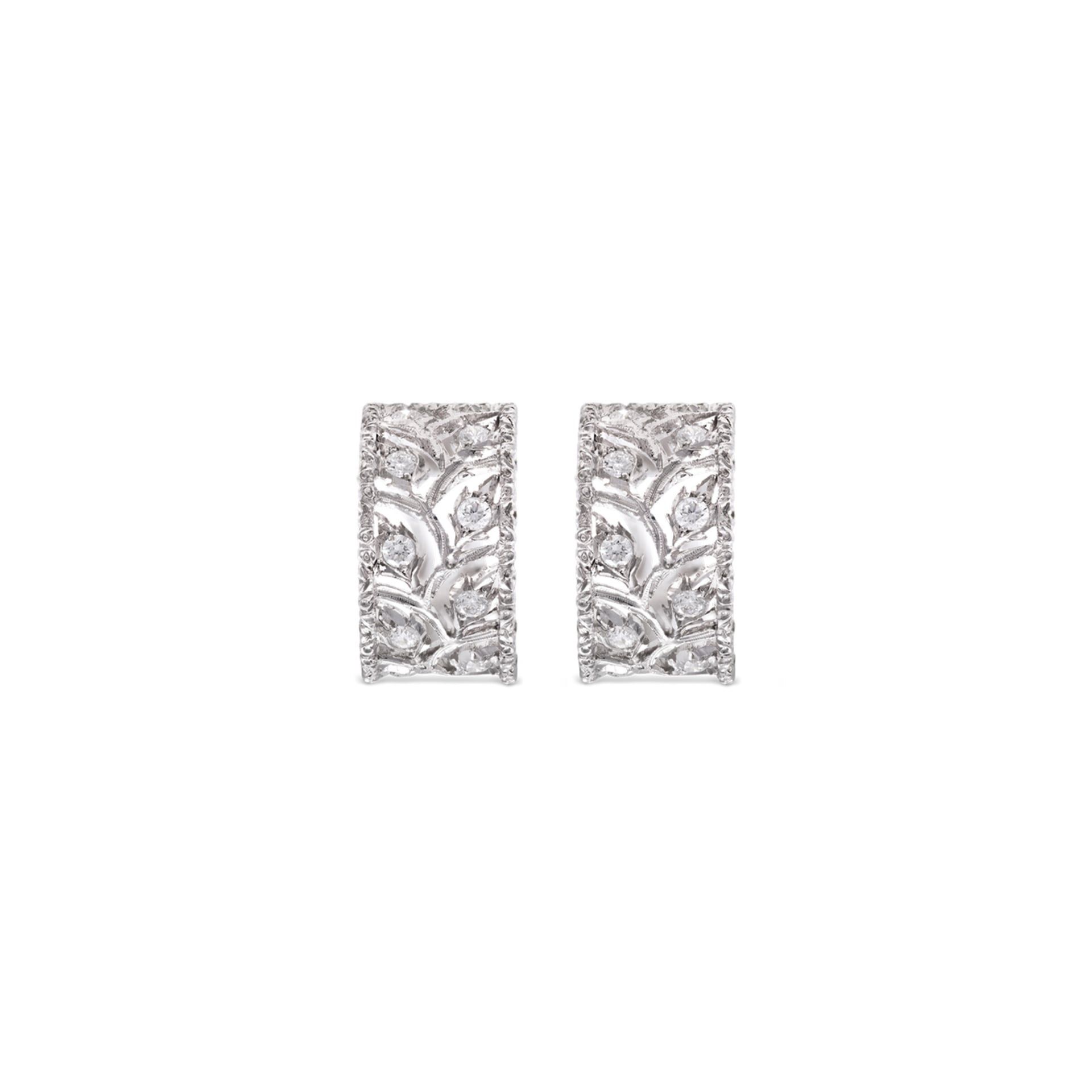 Buccellati Orecchini Ramage in Oro Bianco con Diamanti  JAUEAR007370