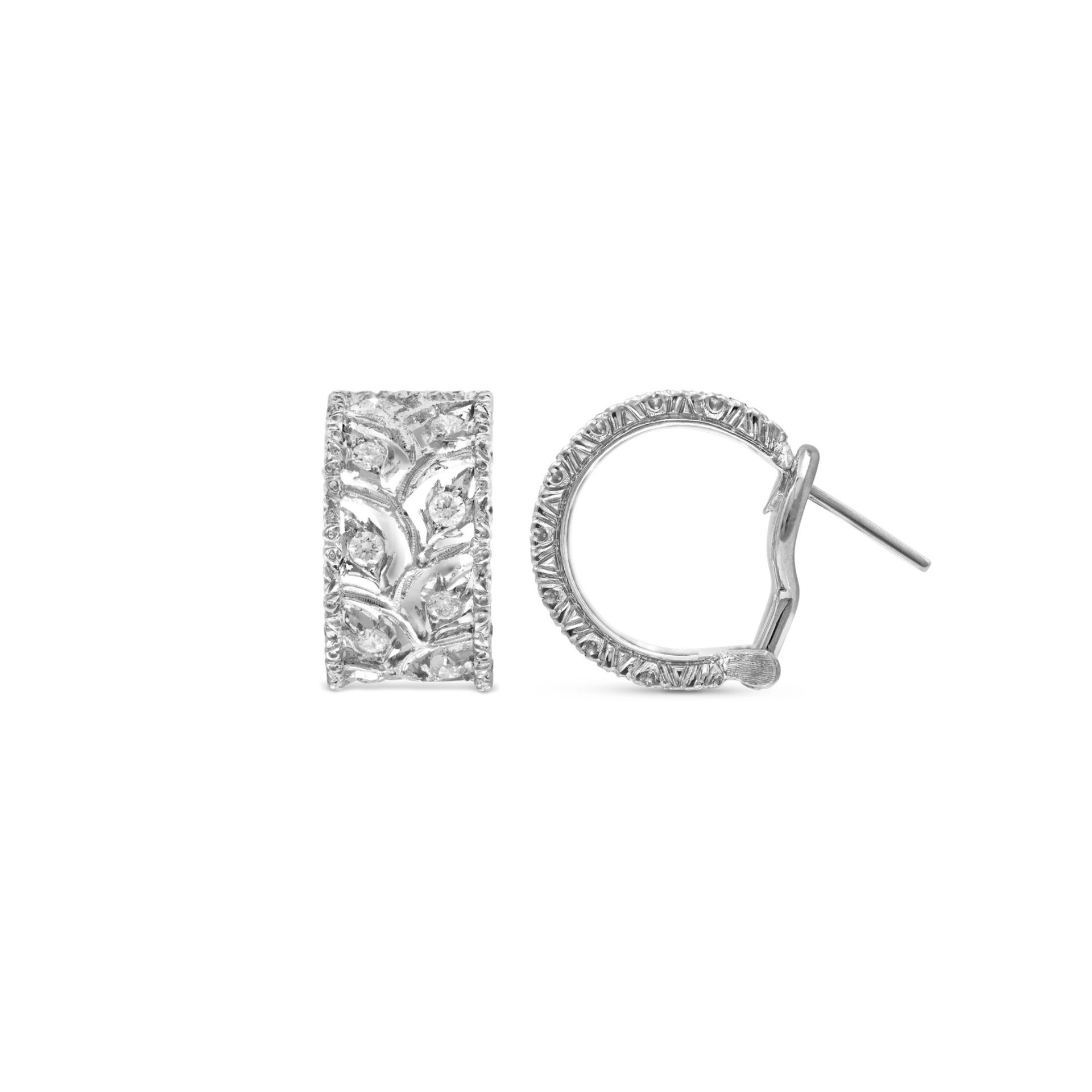 Buccellati Orecchini Ramage in Oro Bianco con Diamanti  JAUEAR007370