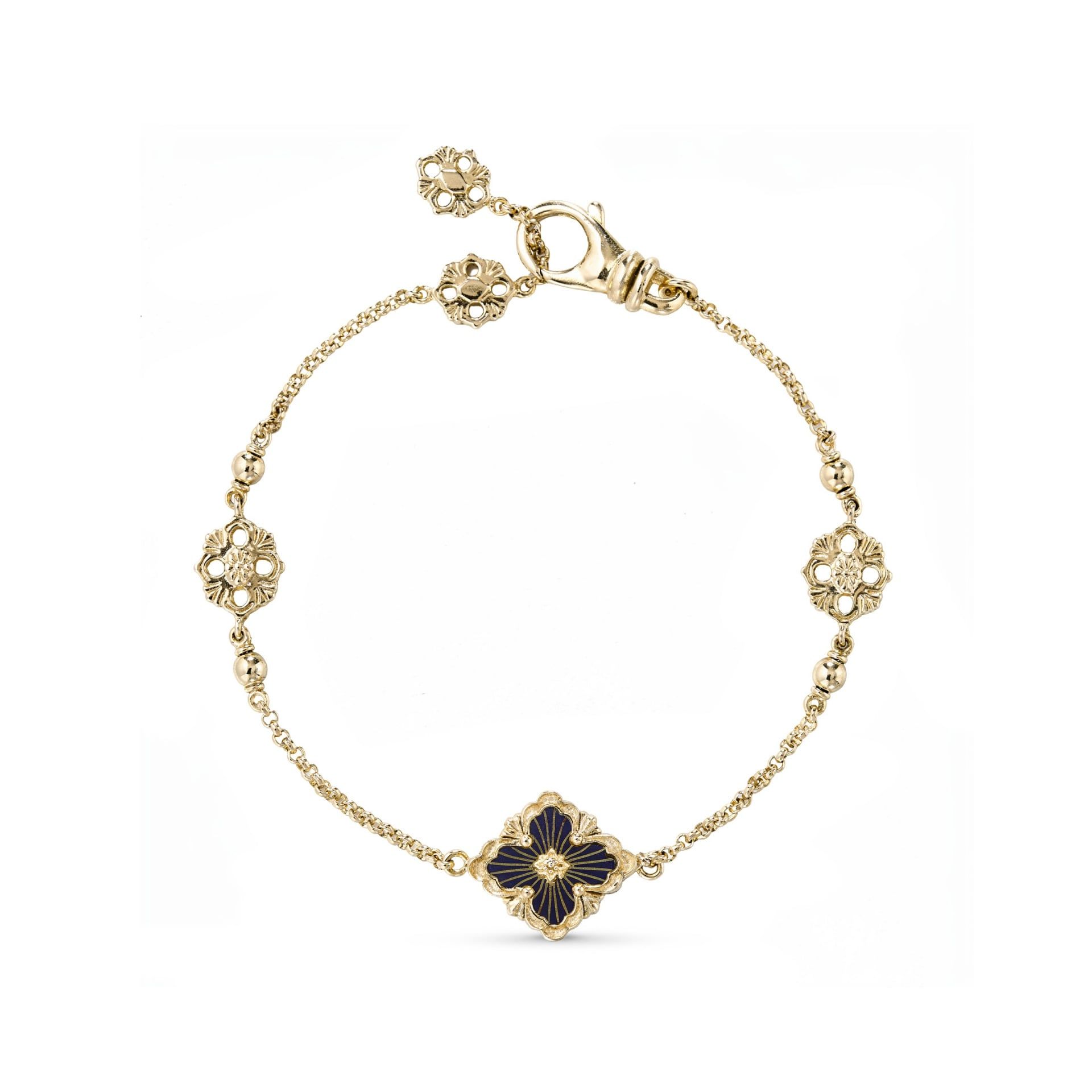 Buccellati Bracciale Opera Tulle Enamel in Oro Giallo e Smalto Blu  JAUBRA018237
