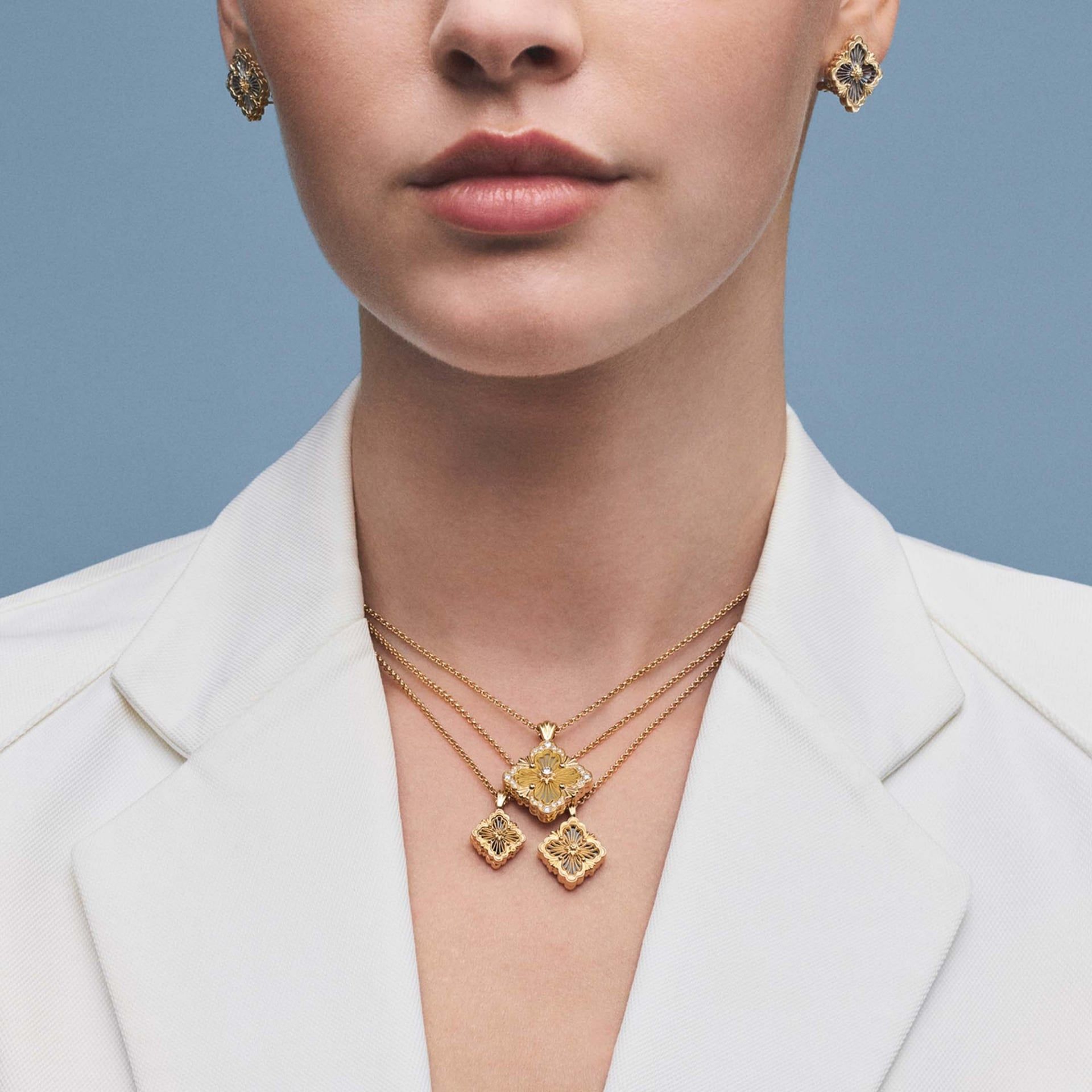 Buccellati Pendente Opera Tulle Stone in Oro Rosa e Onice  JAUPEN017817