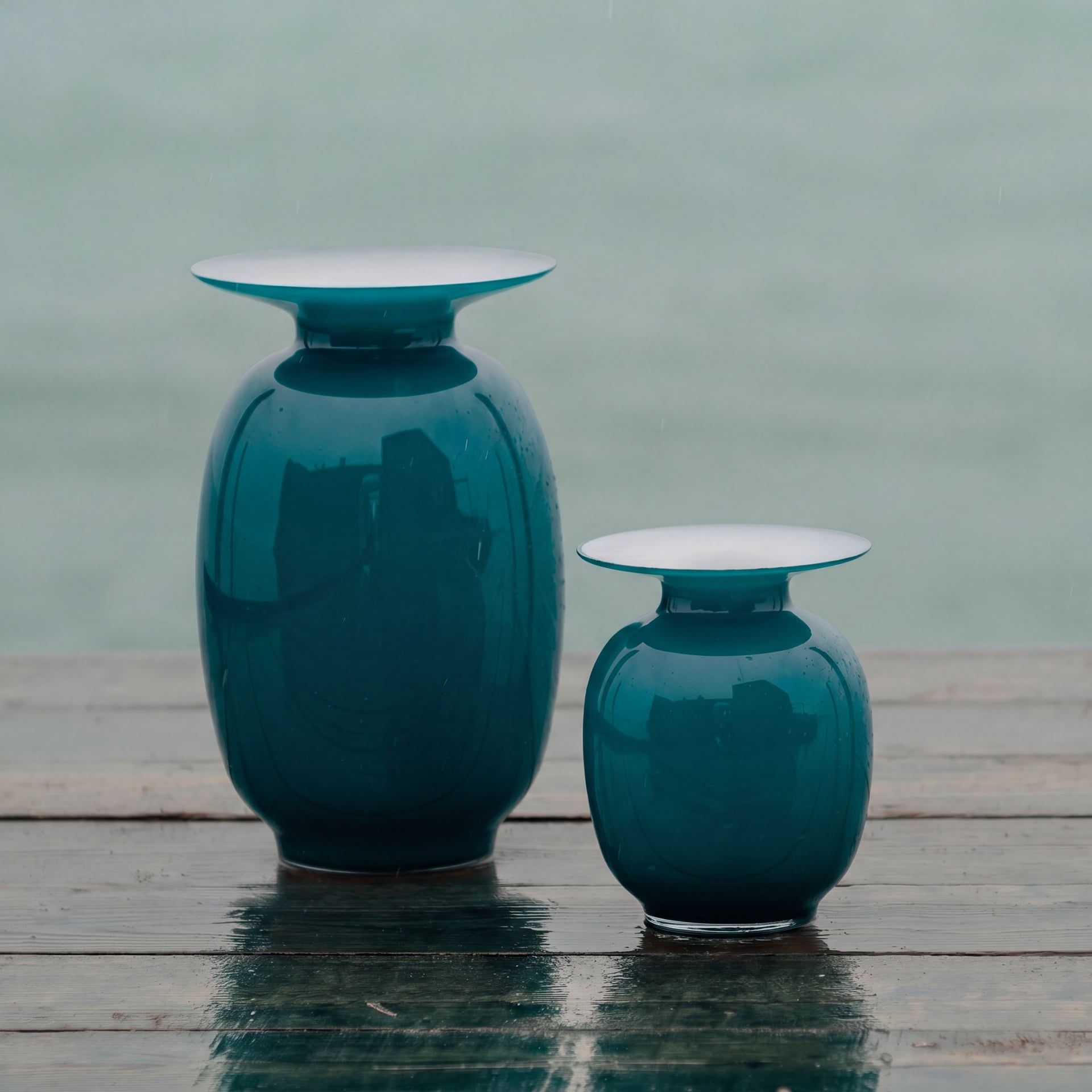 SALVIATI Vaso Lido Amaranti Large Verde Pavone H 34 CM / Ø 21 CM 20311