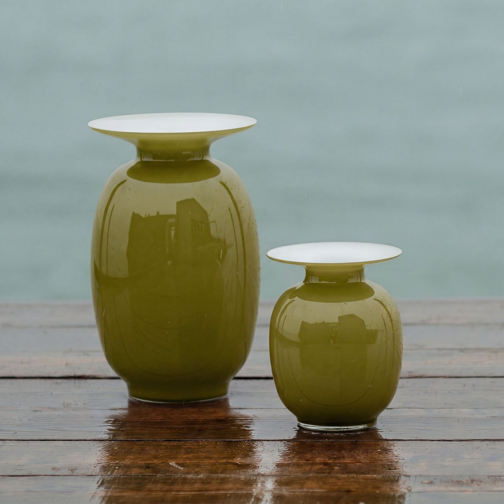 SALVIATI Vaso Lido Amaranti Large Verde Oliva H 34 CM / Ø 21 CM 20310