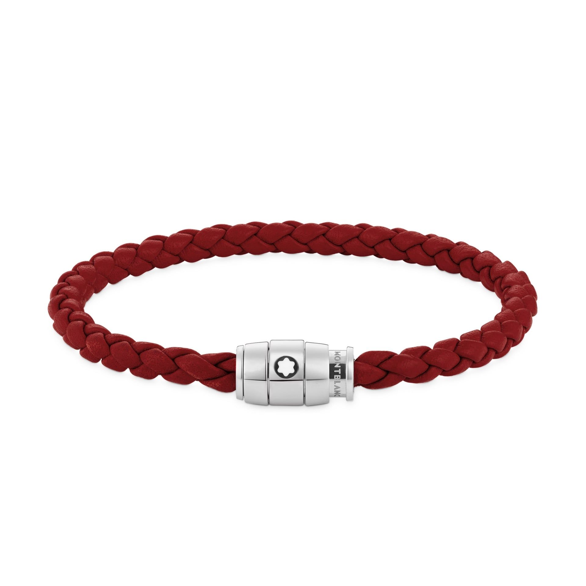 Montblanc Bracciale in Acciaio a 3 Anelli Meisterstück in Pelle Ruggine Scuro  134064