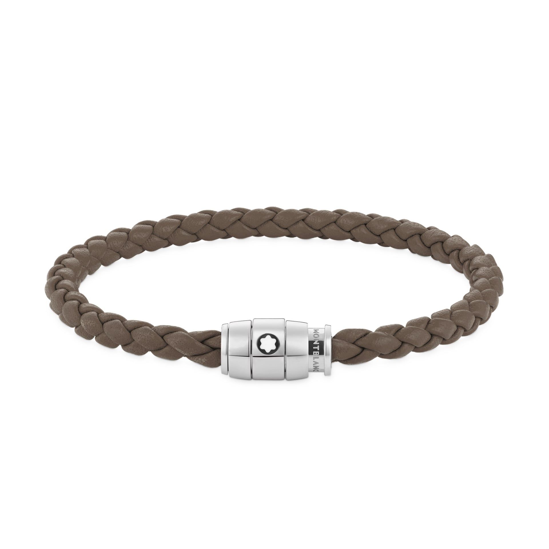 Montblanc Bracciale in Acciaio a 3 Anelli Meisterstück in Pelle Mastice  133153