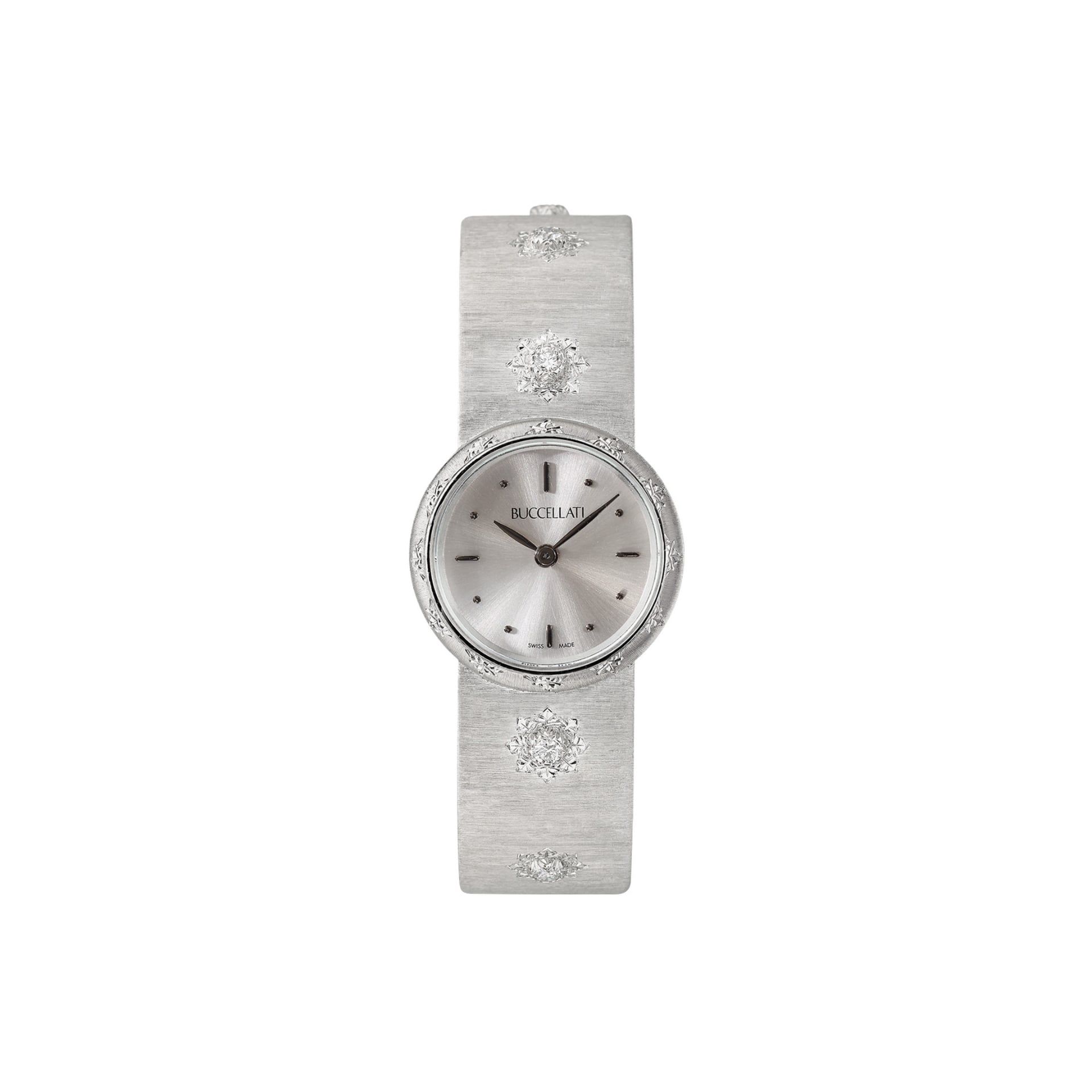 BUCCELLATI Macri Classica in Oro Bianco con Diamanti 24 MM WAULDG003702